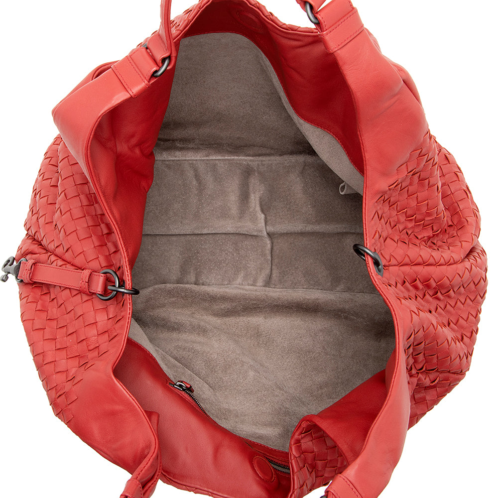 Bottega Veneta Intrecciato Nappa Campana Medium Shoulder Bag - FINAL SALE (SHF-19645)