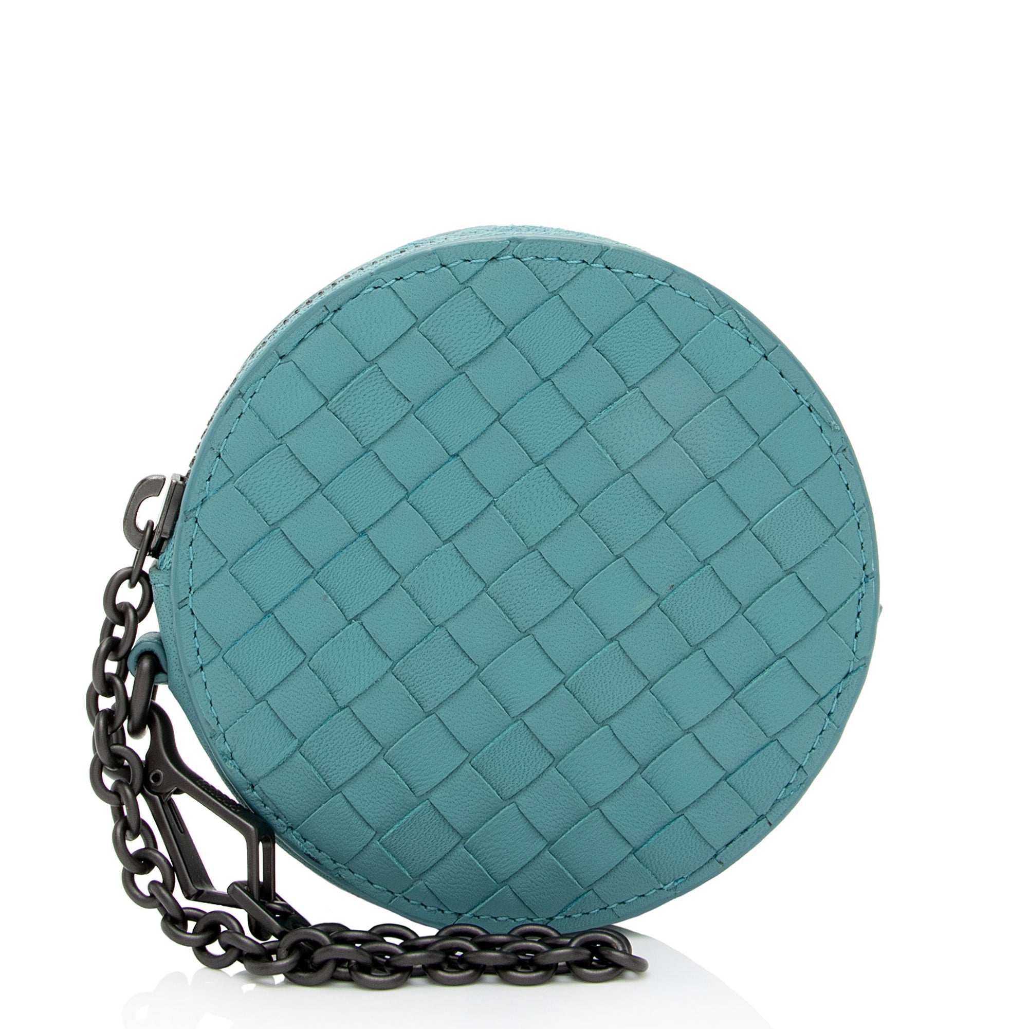 Bottega Veneta Intrecciato Nappa Leather Round Coin Pouch (SHF-tJj3Bn)
