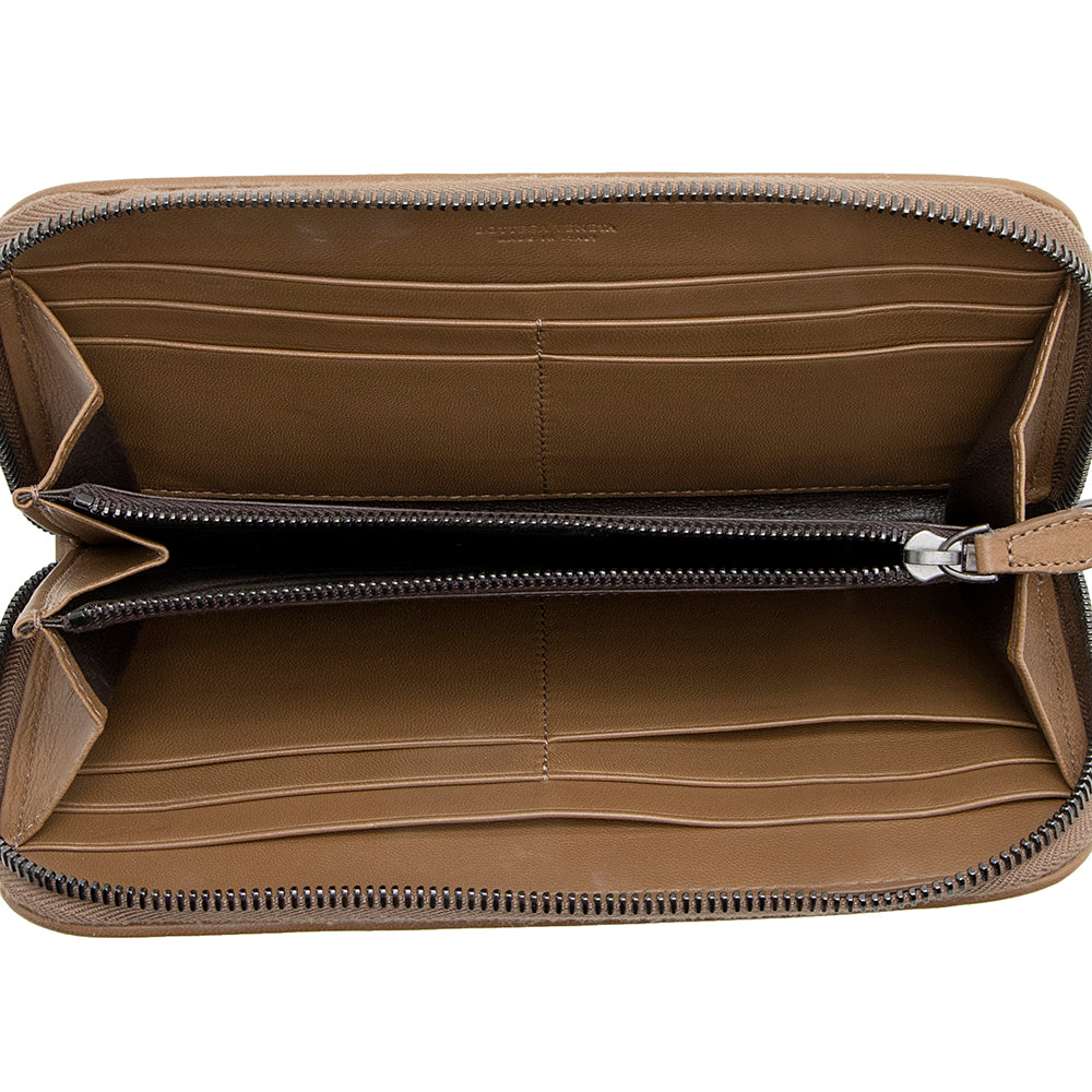 Bottega Veneta Intrecciato Nappa Zip Around Wallet (SHF-22153)