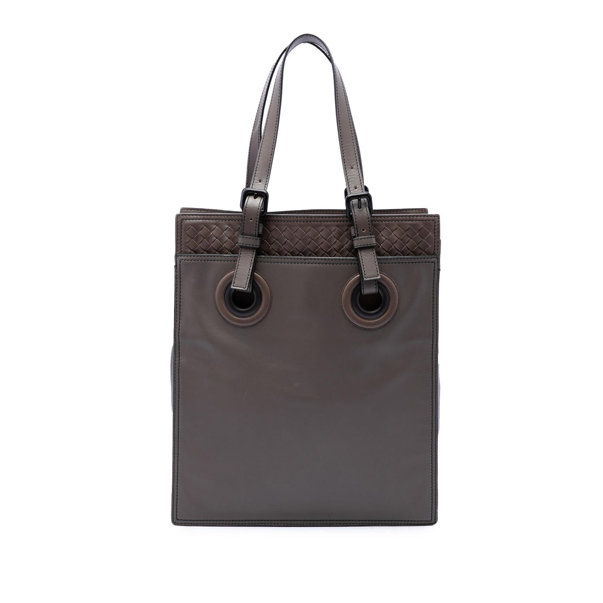 Bottega Veneta Intrecciato Trimmed Leather Oculus Tote