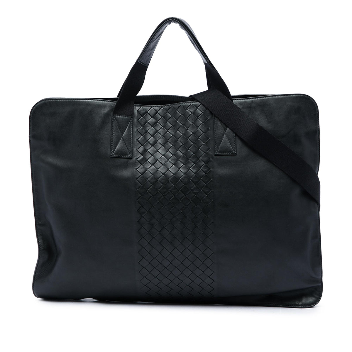 Bottega Veneta Intrecciato Trimmed Leather Soft Briefcase