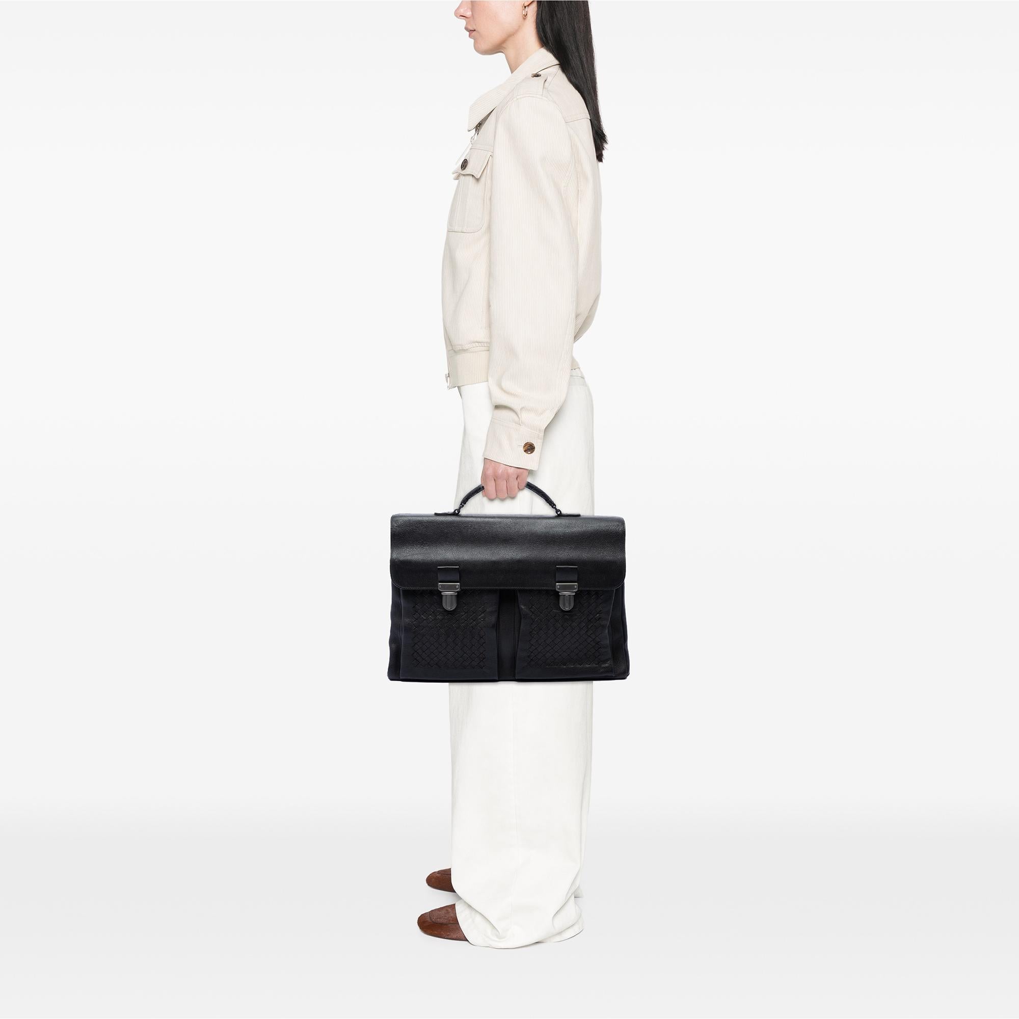 Bottega Veneta Intrecciato Trimmed Nappa Business Bag