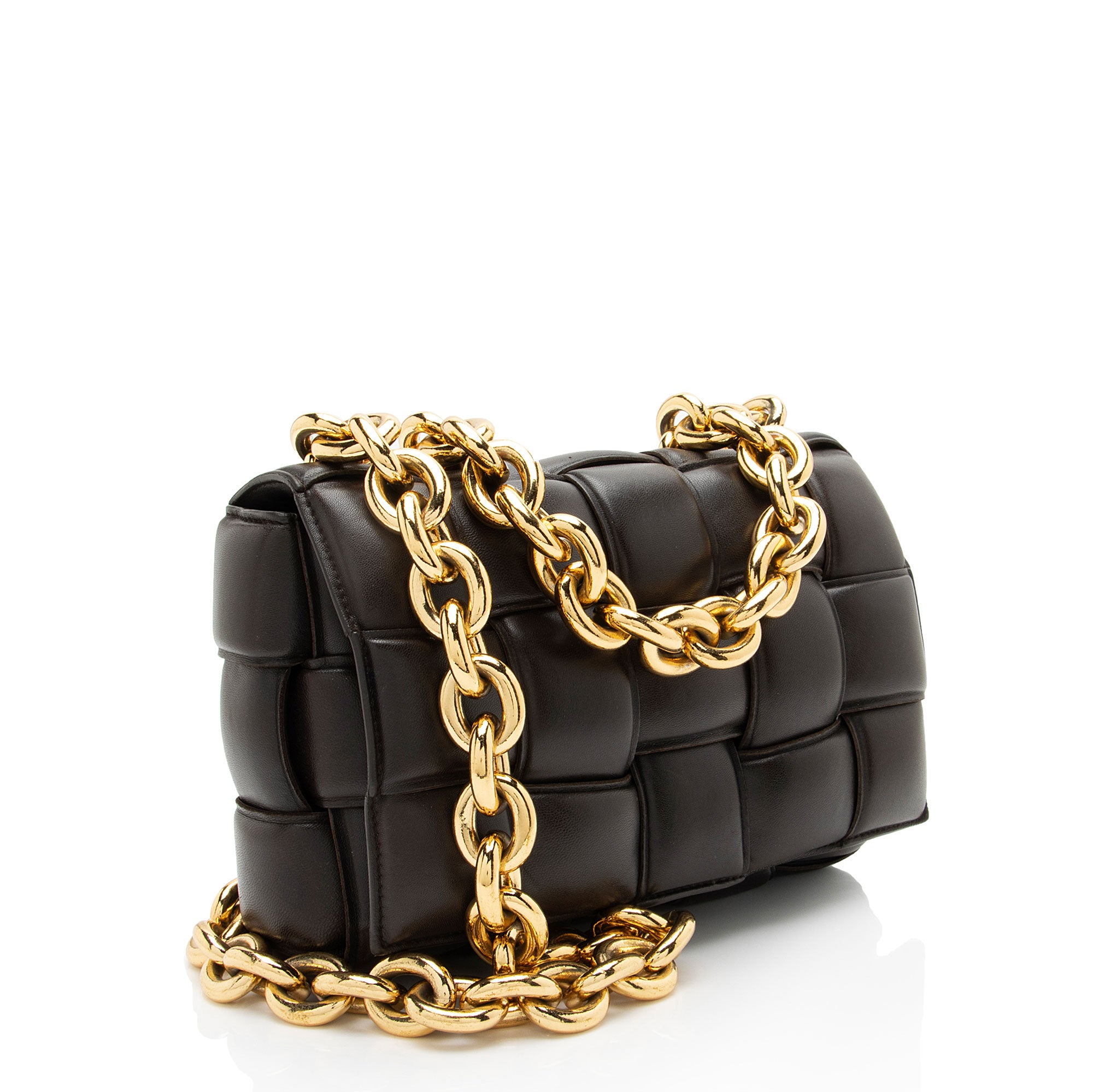 Bottega Veneta Lambskin Cassette Chain Maxi Shoulder Bag