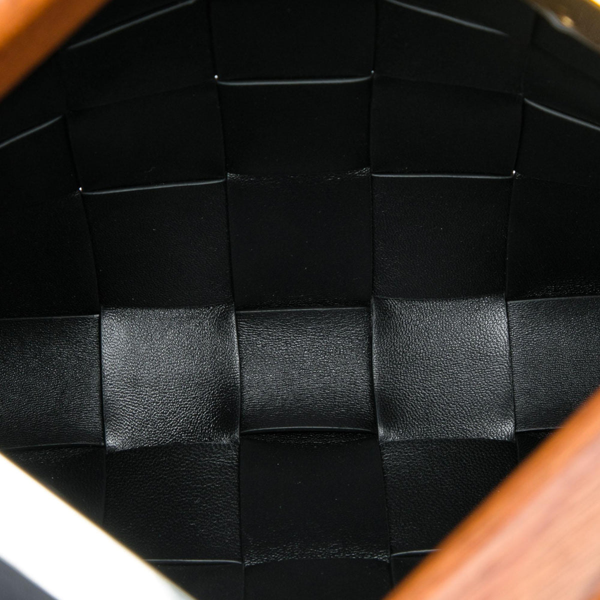 Bottega Veneta Lambskin Maxi Intrecciato The Snap Clutch