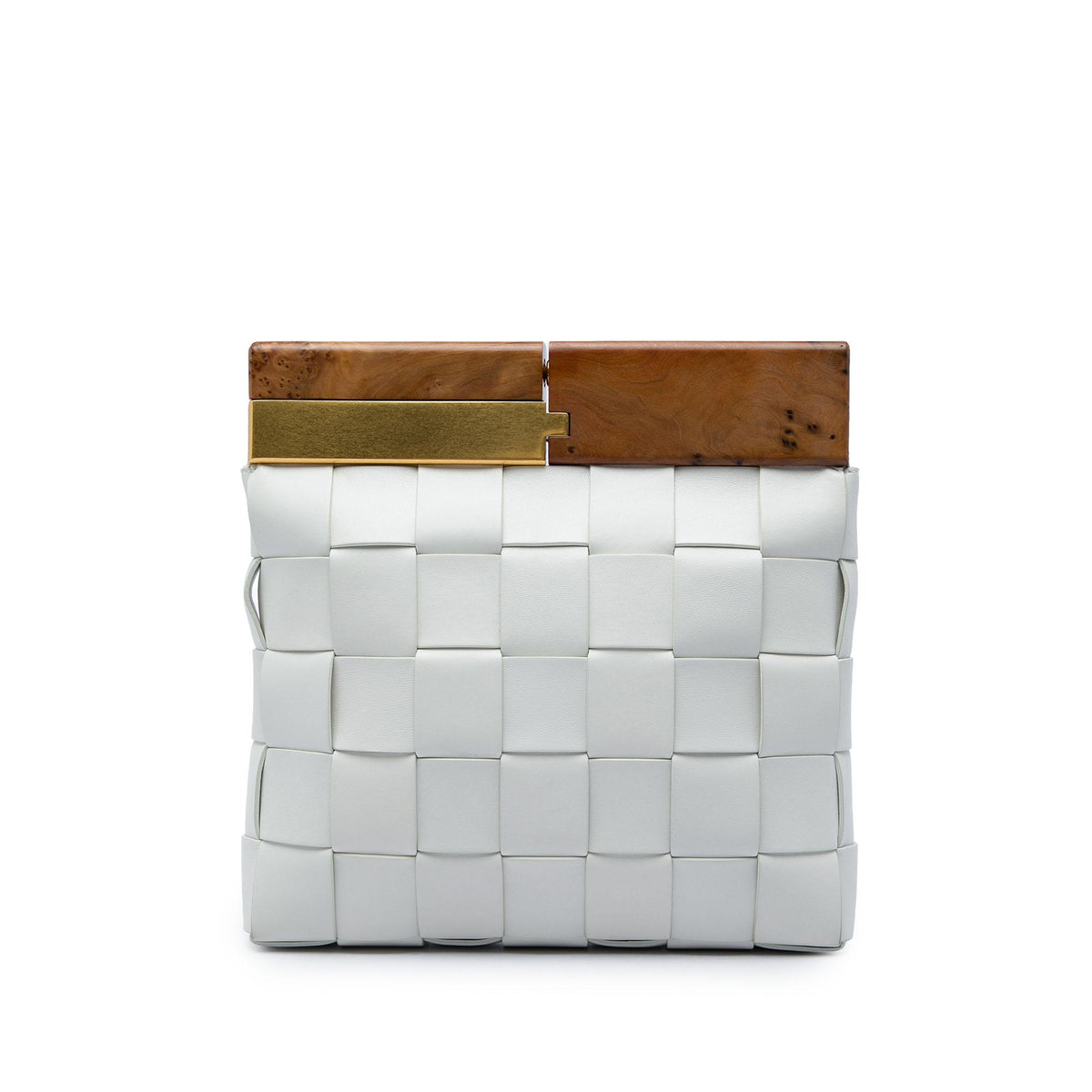 Bottega Veneta Lambskin Maxi Intrecciato The Snap Clutch