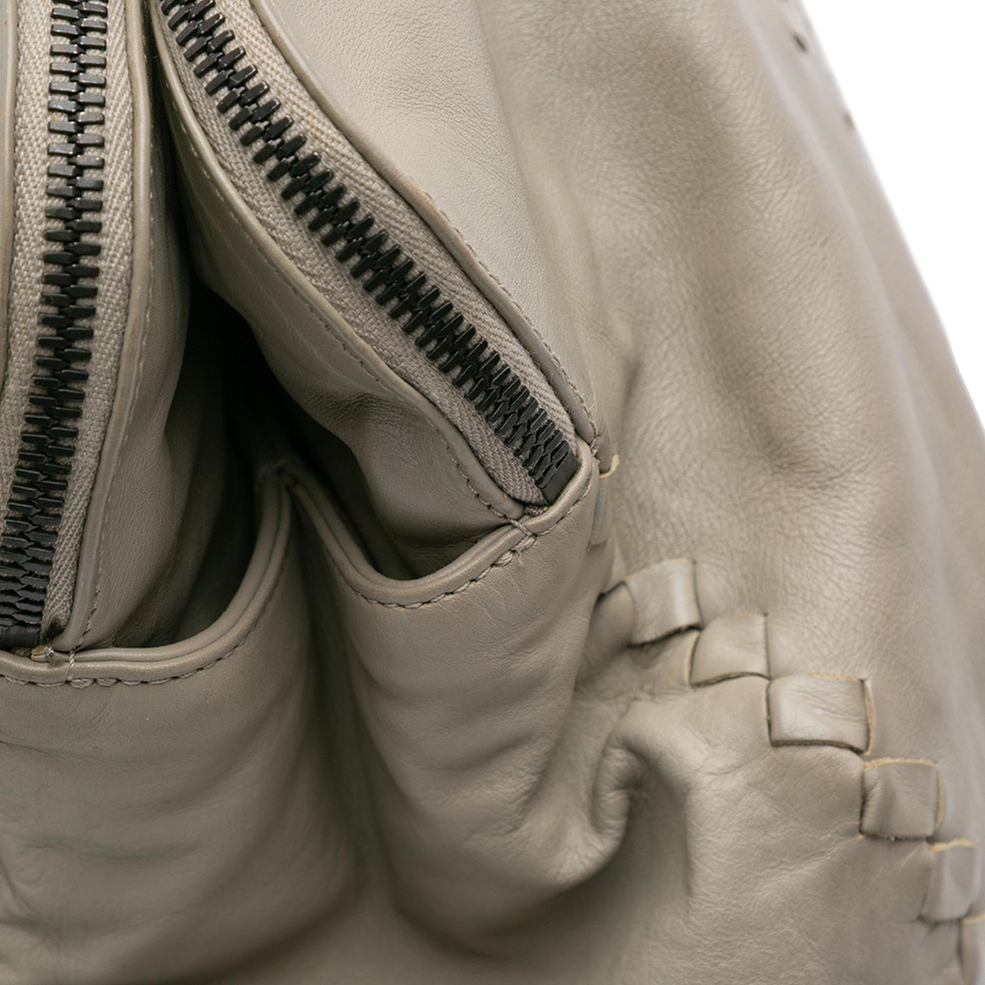 Bottega Veneta Large Leather Intrecciato Leggero Satchel