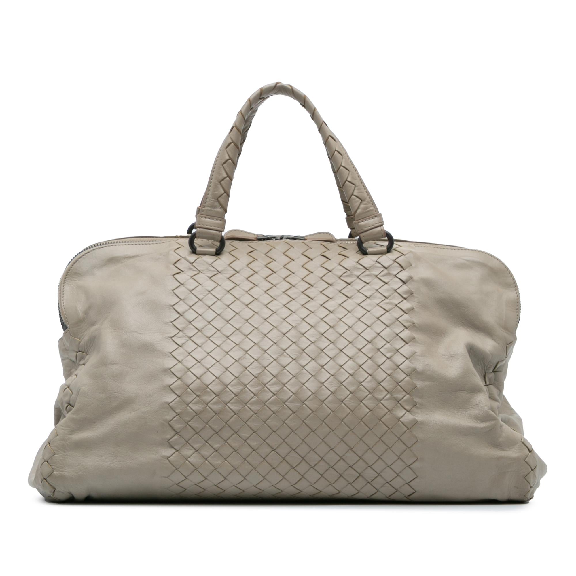 Bottega Veneta Large Leather Intrecciato Leggero Satchel