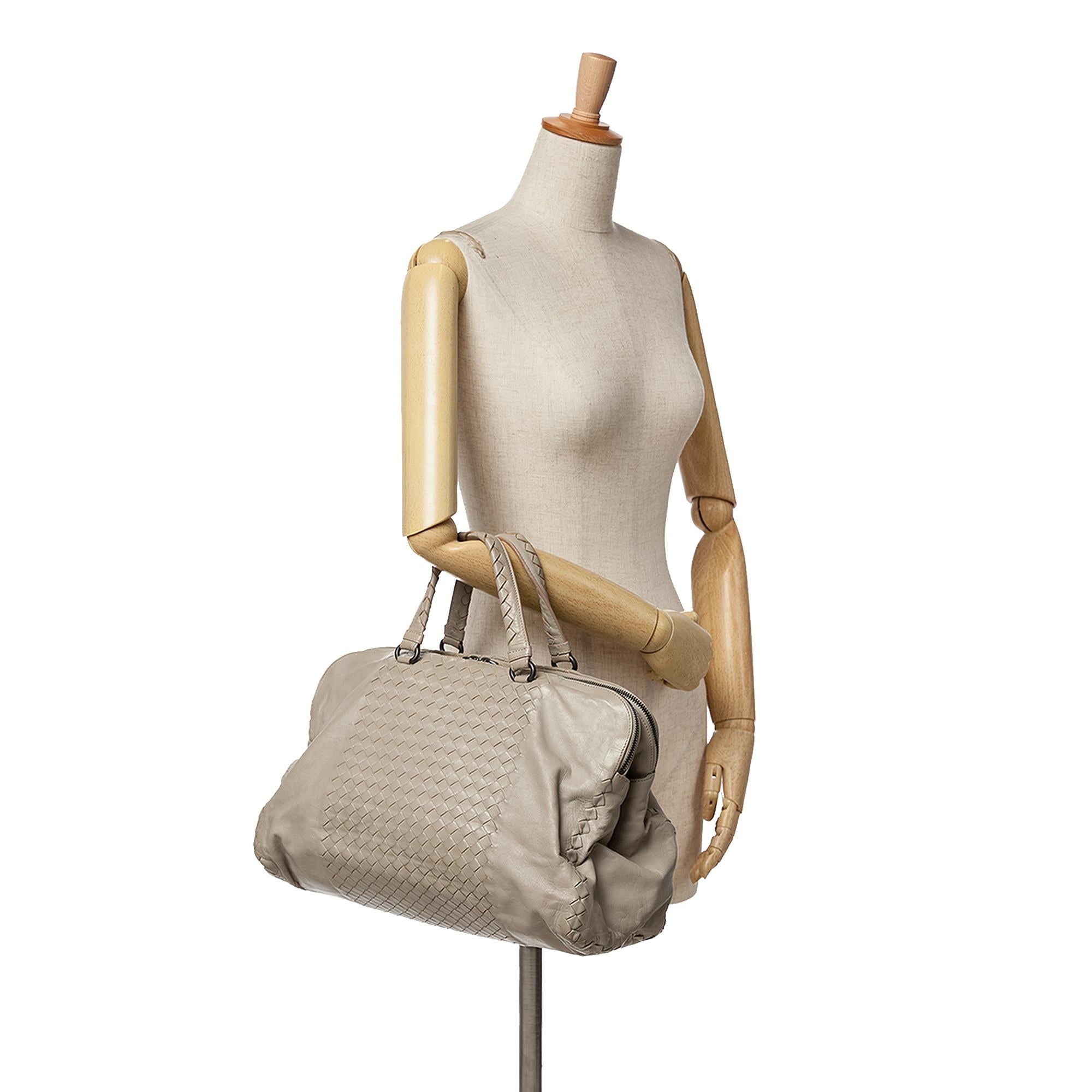 Bottega Veneta Large Leather Intrecciato Leggero Satchel
