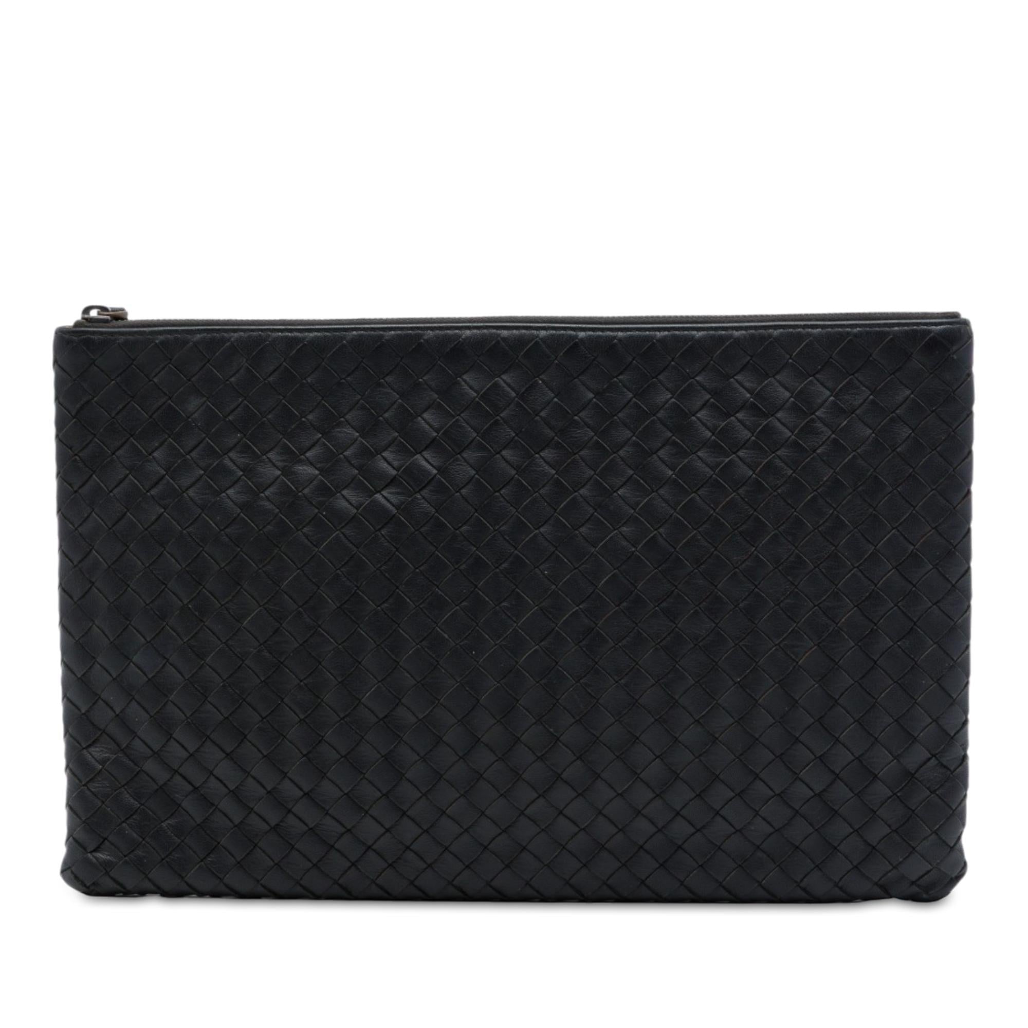 Bottega Veneta Large Nappa Intrecciato Flat Zip Biletto Pouch