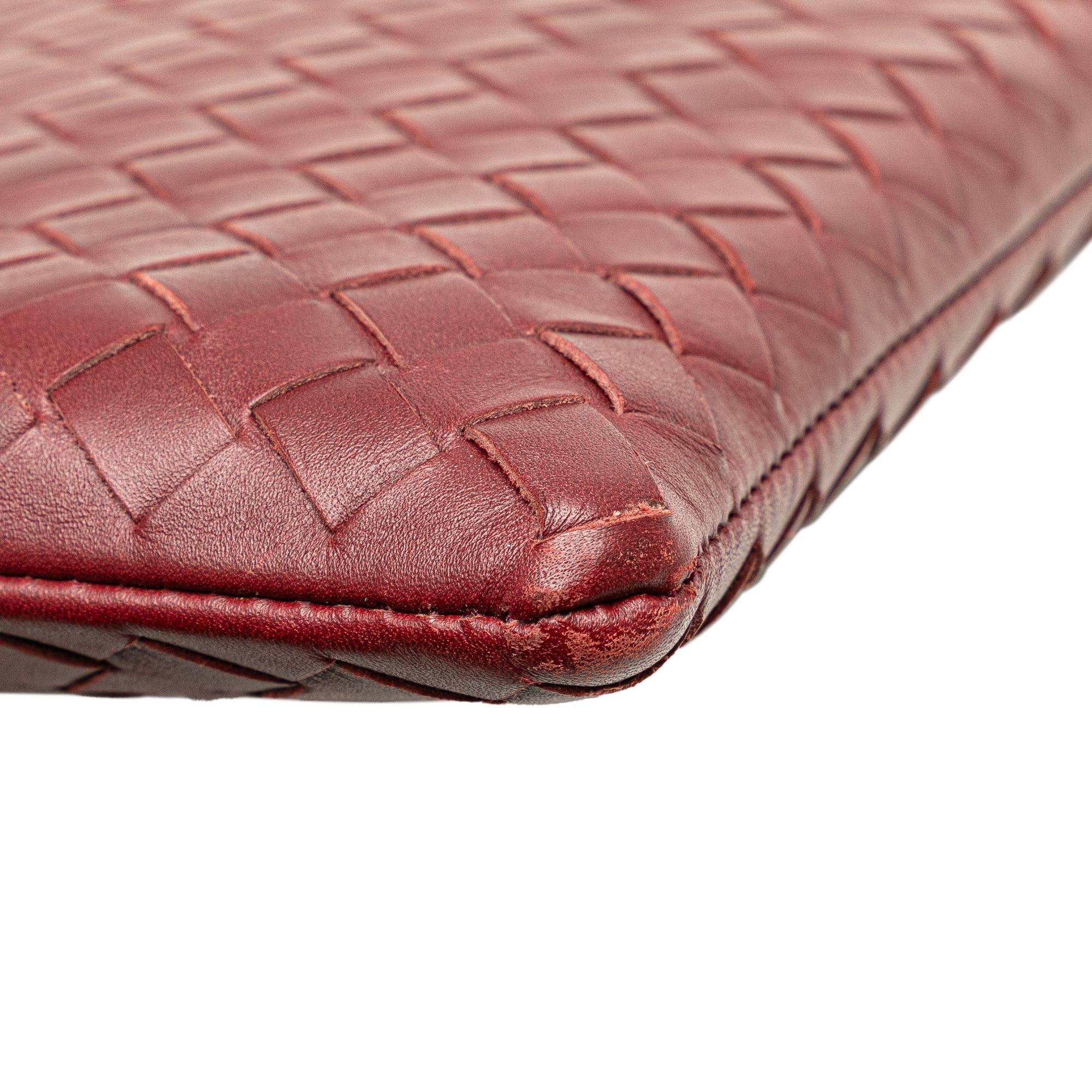 Bottega Veneta Leather Intrecciato Clutch