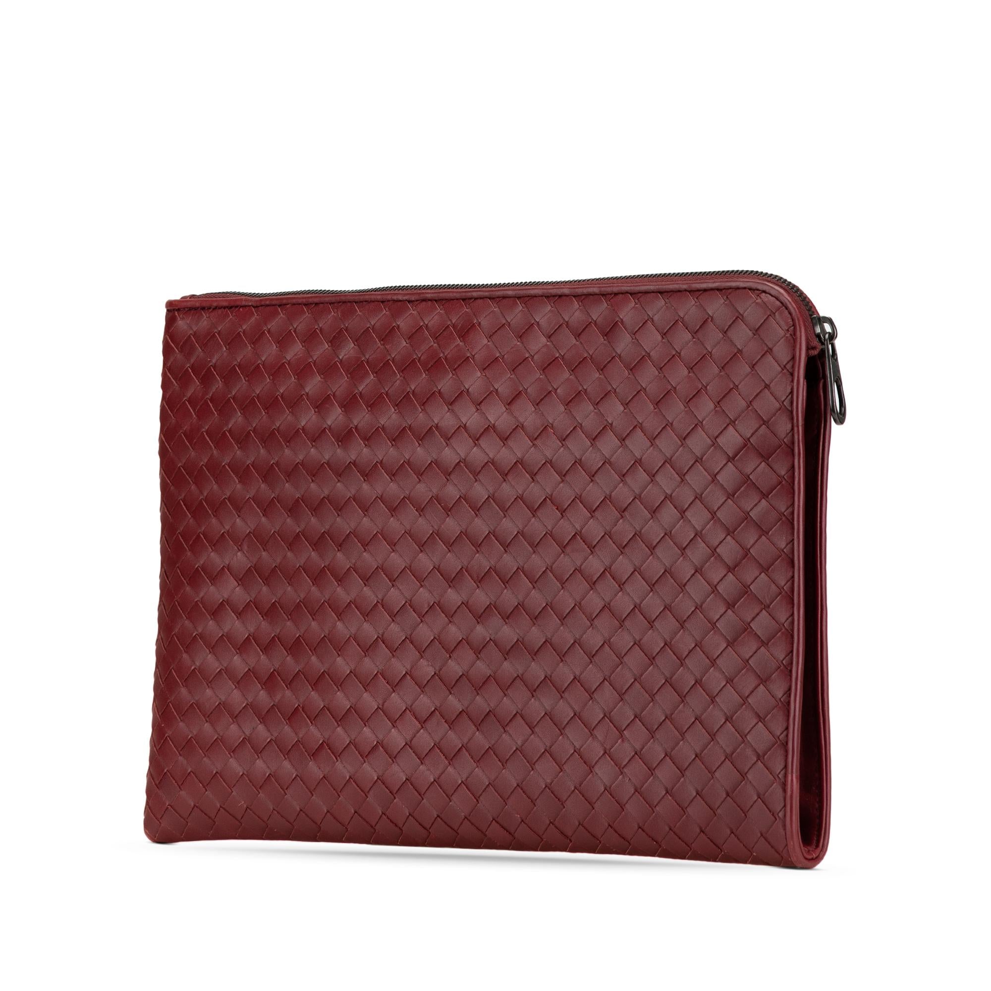 Bottega Veneta Leather Intrecciato Clutch