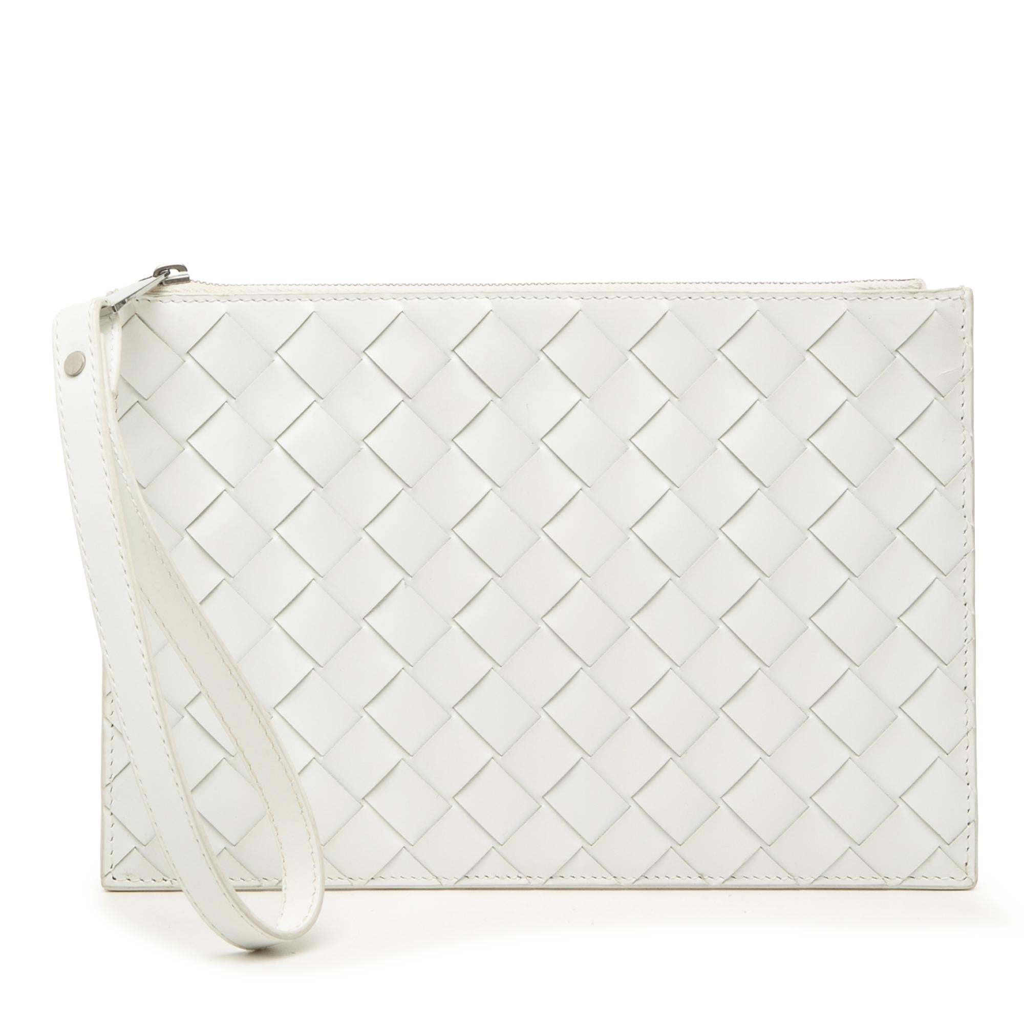 Bottega Veneta Leather Intrecciato Clutch