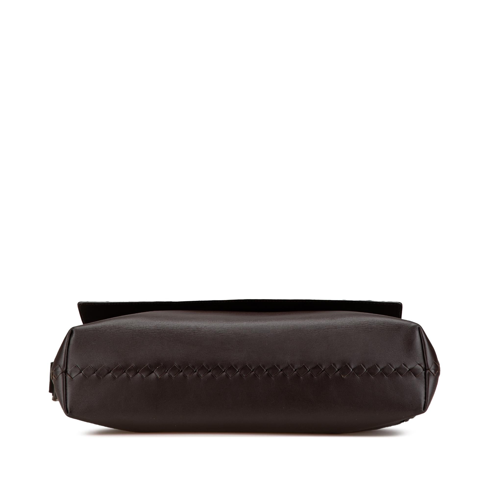 Bottega Veneta Leather Intrecciato Flap Crossbody
