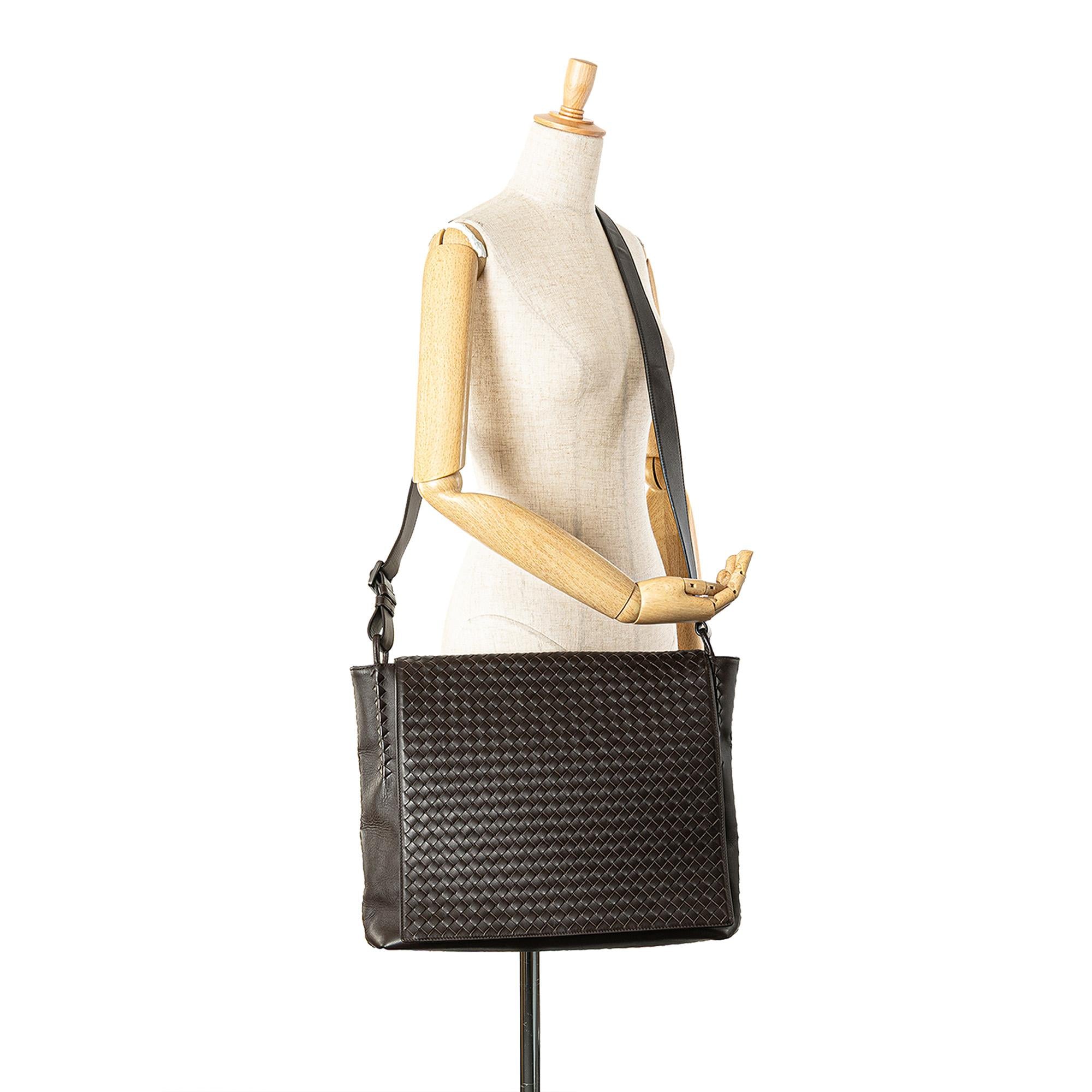 Bottega Veneta Leather Intrecciato Flap Crossbody
