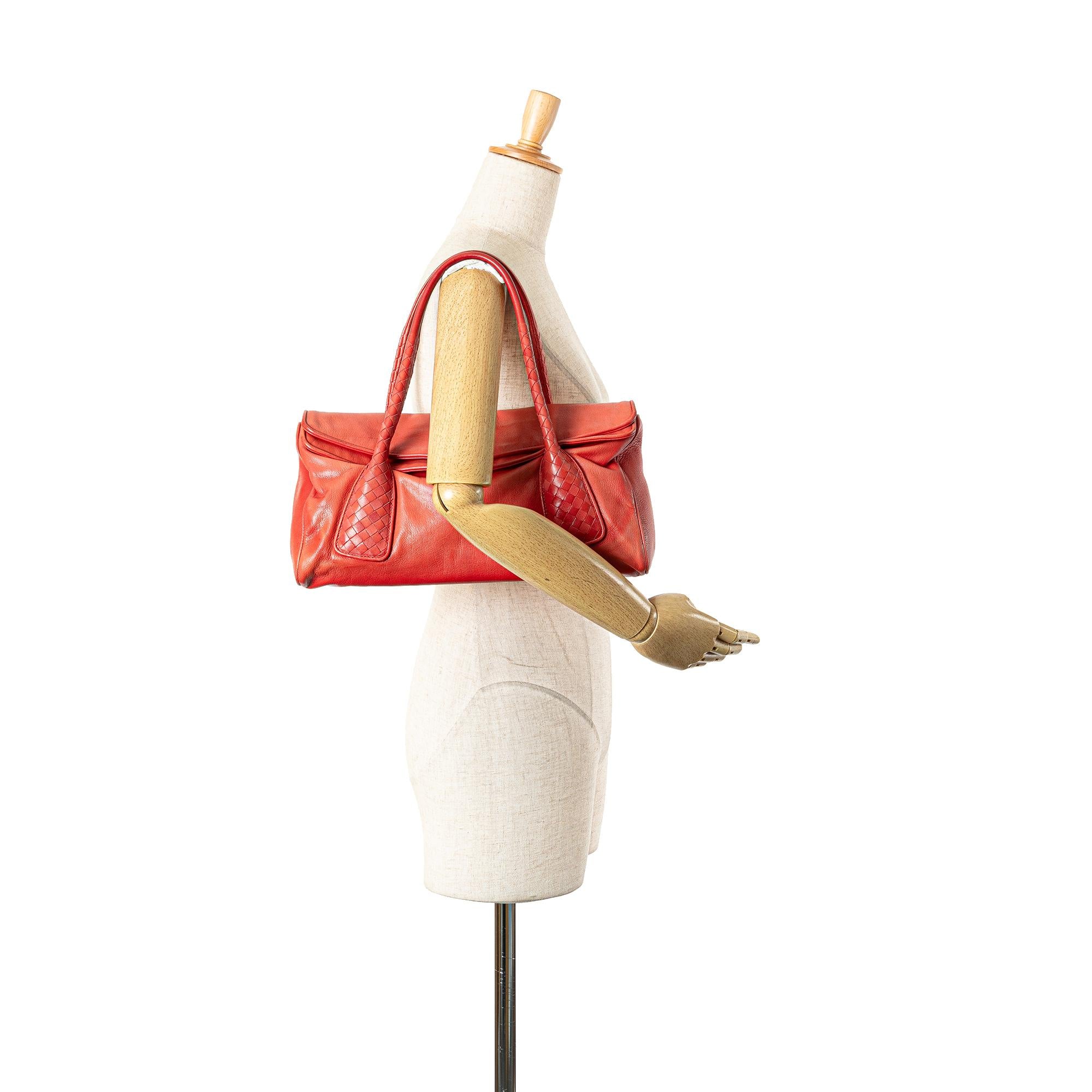 Bottega Veneta Leather Intrecciato Top Handle Bag