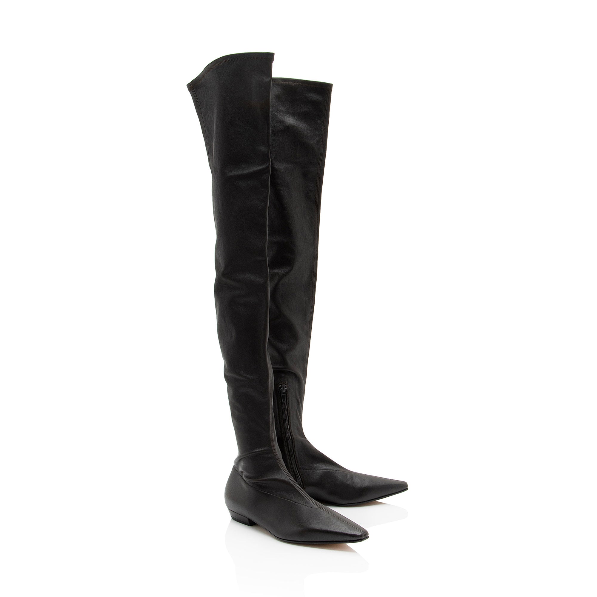 Bottega Veneta Leather Over The Knee Boots - Size 6 / 36