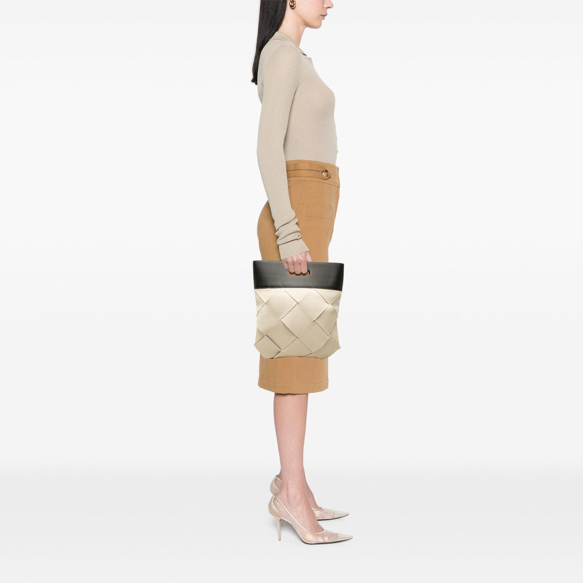 Bottega Veneta Medium Canvas Maxi Intrecciato Slip Tote