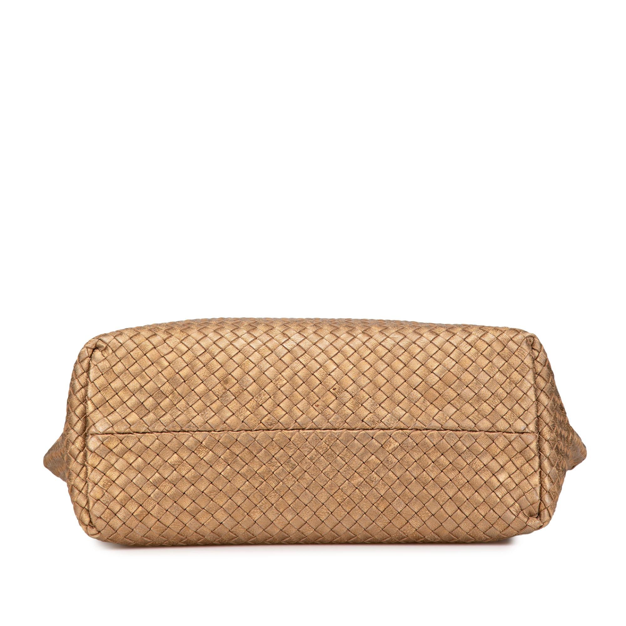 Bottega Veneta Medium Lambskin Intreccio Cabat Tote