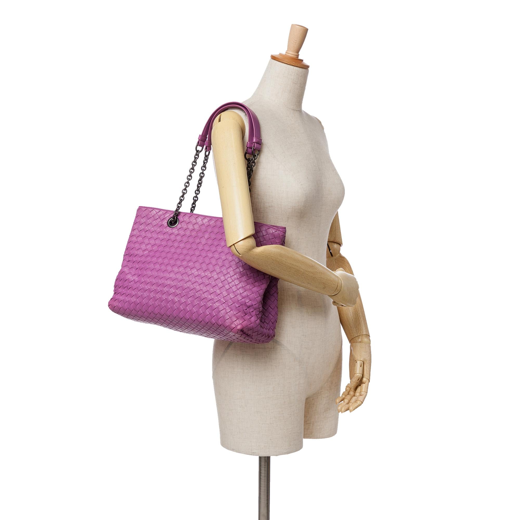 Bottega Veneta Medium Nappa Intrecciato Double Chain Tote
