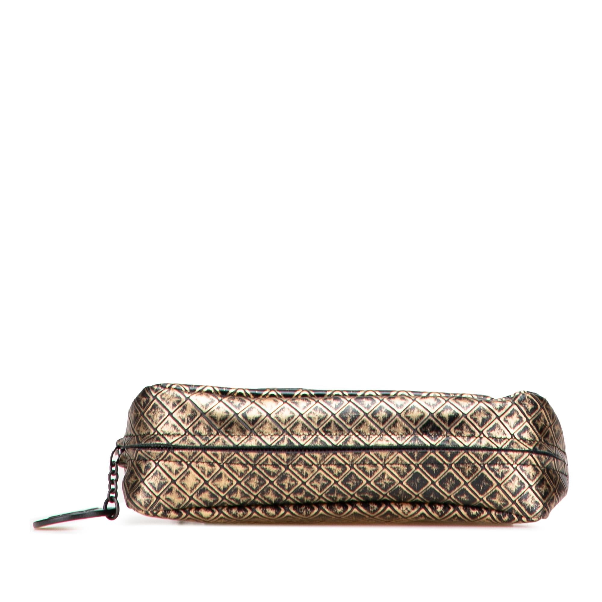Bottega Veneta Metallic Calfskin Intrecciomirage Chain Flap Crossbody
