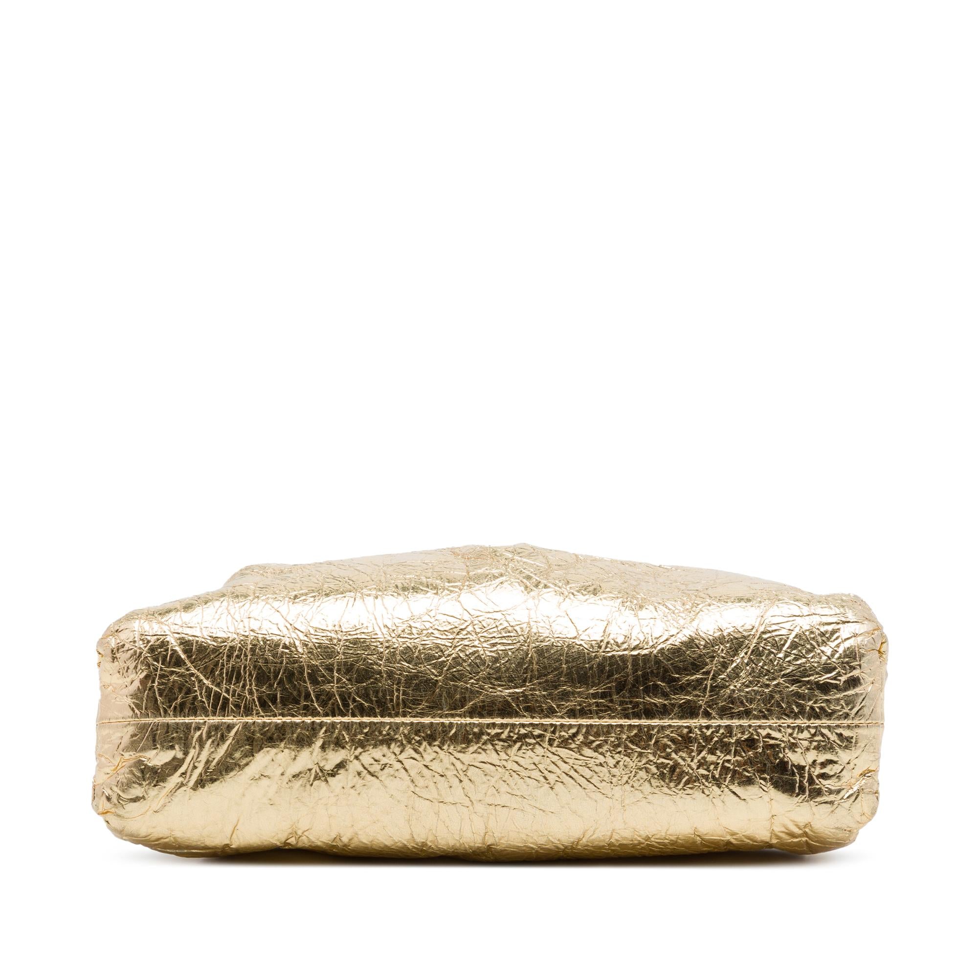 Bottega Veneta Metallic Crinkled Lambskin The Mini Pouch Crossbody