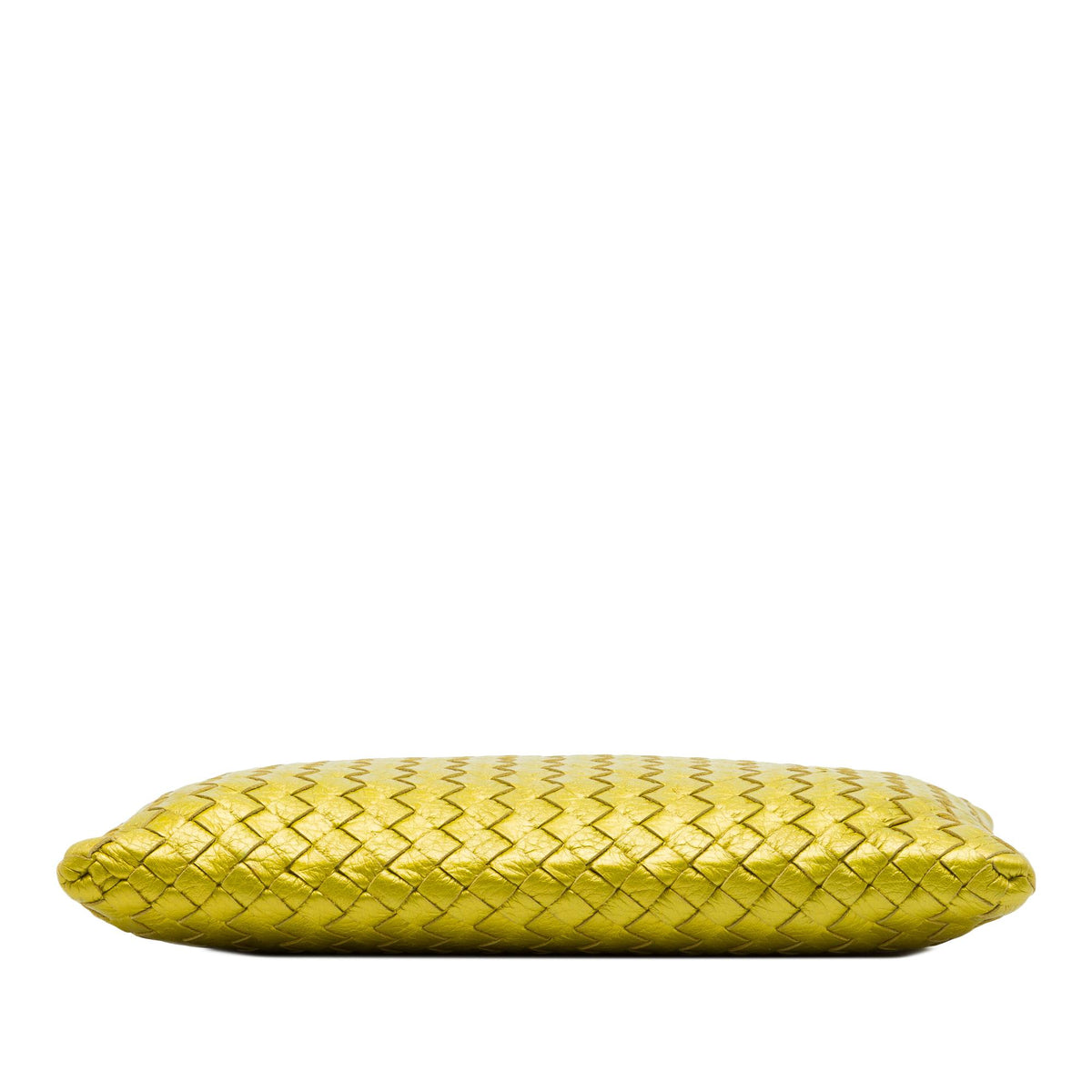 Bottega Veneta Metallic Leather Intrecciato Clutch