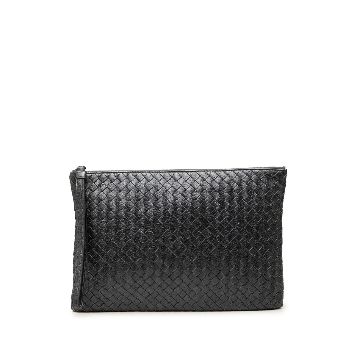 Bottega Veneta Metallic Leather Intrecciato Clutch