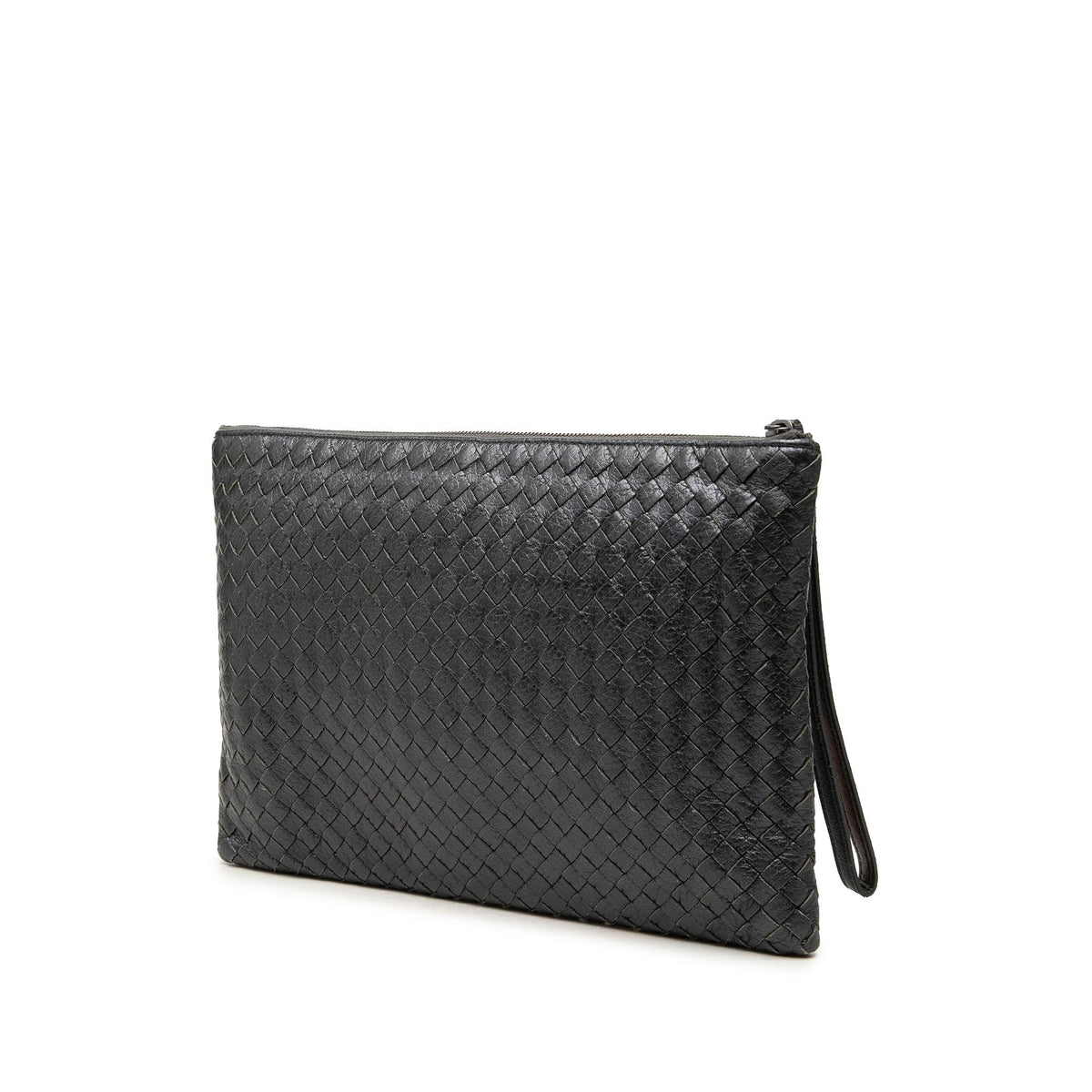 Bottega Veneta Metallic Leather Intrecciato Clutch