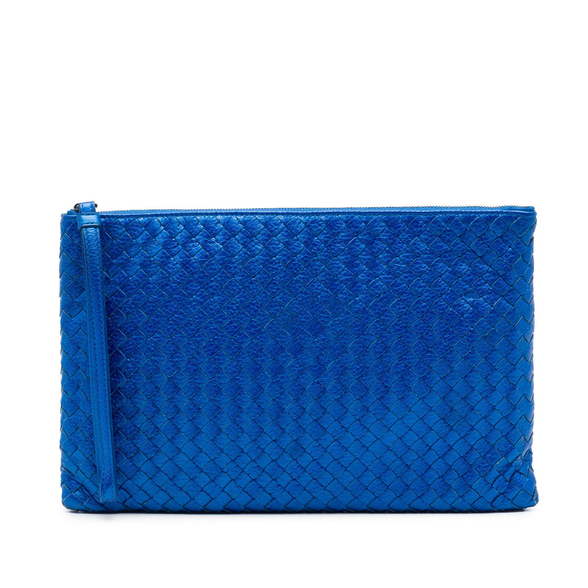 Bottega Veneta Metallic Leather Intrecciato Wristlet Clutch