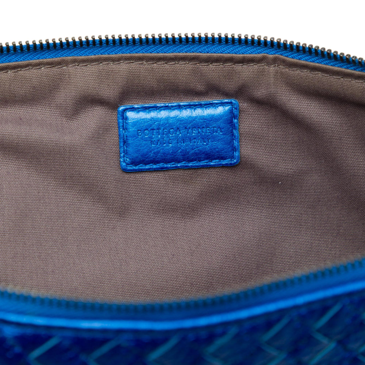 Bottega Veneta Metallic Leather Intrecciato Wristlet Clutch