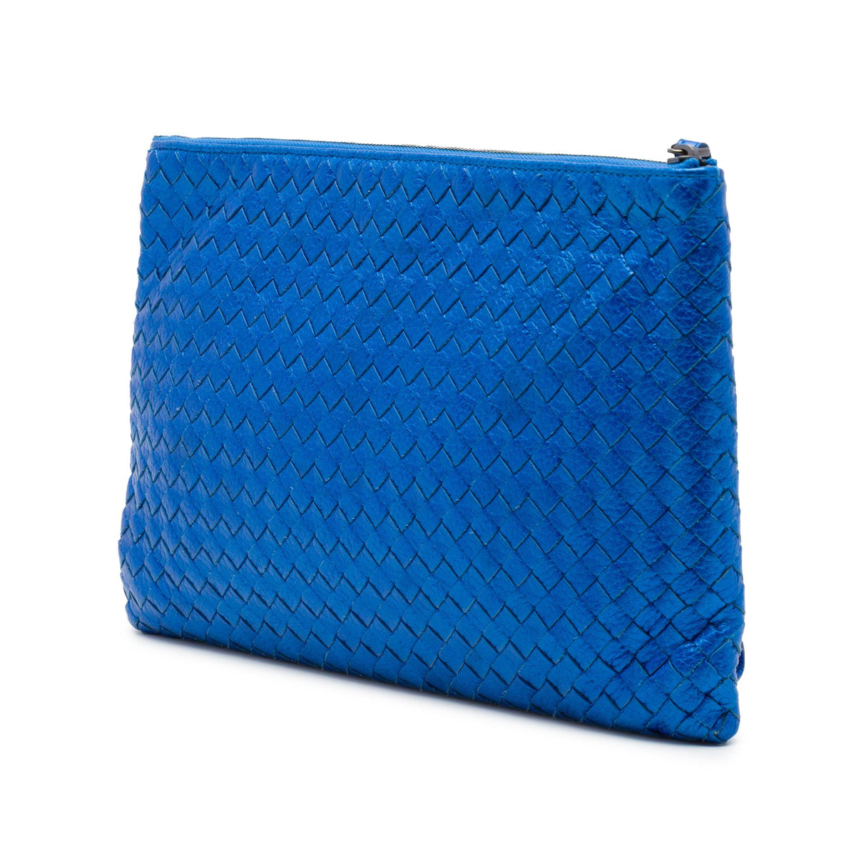 Bottega Veneta Metallic Leather Intrecciato Wristlet Clutch