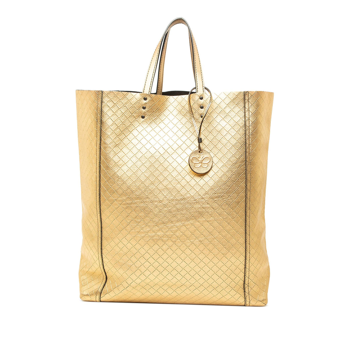 Bottega Veneta Metallic Leather Intrecciomirage Tote