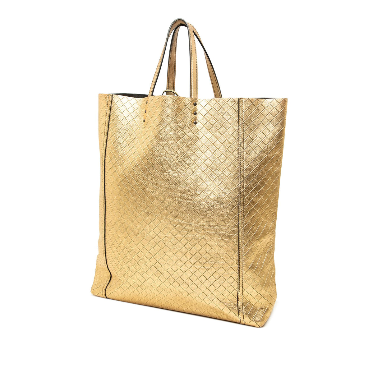 Bottega Veneta Metallic Leather Intrecciomirage Tote