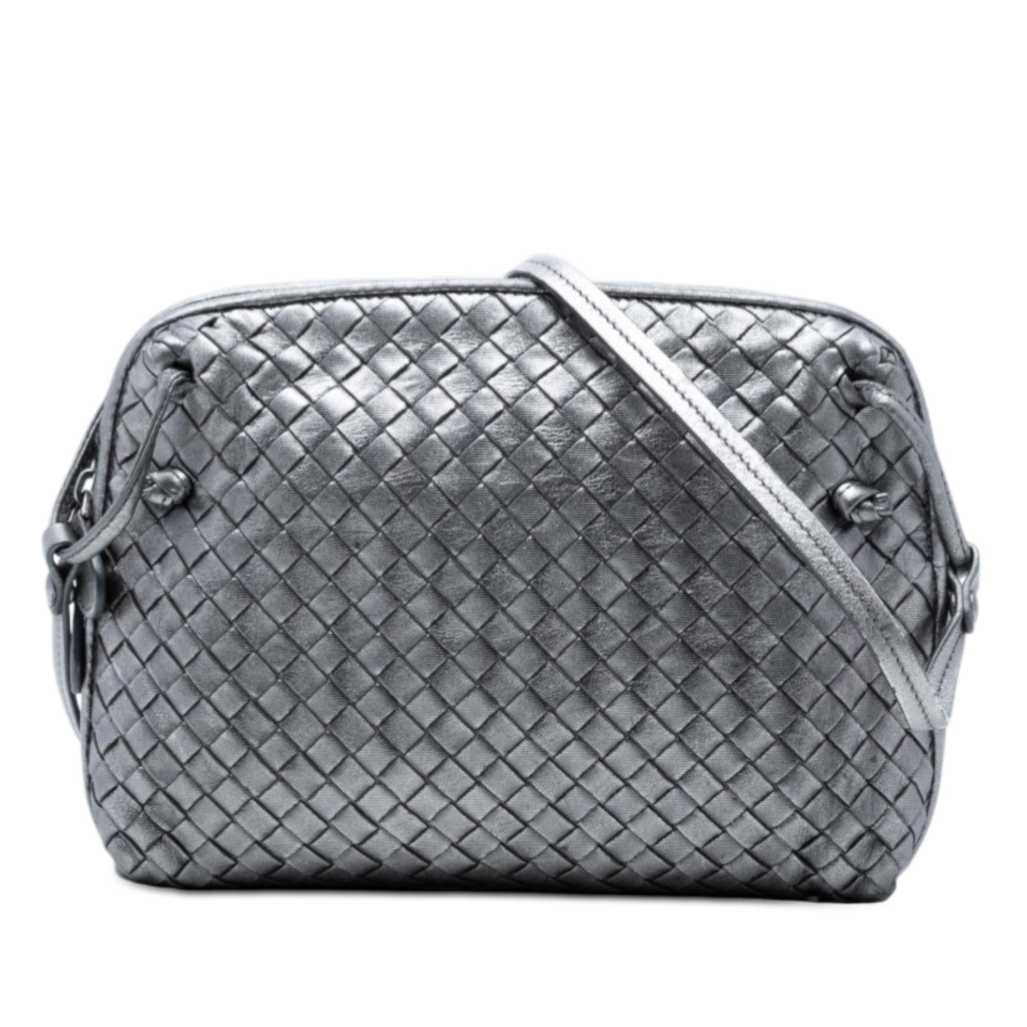 Bottega Veneta Metallic Nappa Intrecciato Nodini Crossbody