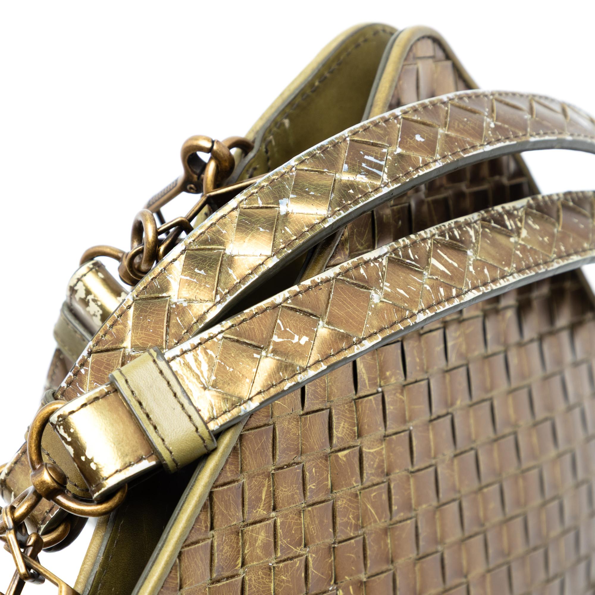 Bottega Veneta Metallic Nappa Intrecciato Shoulder Bag