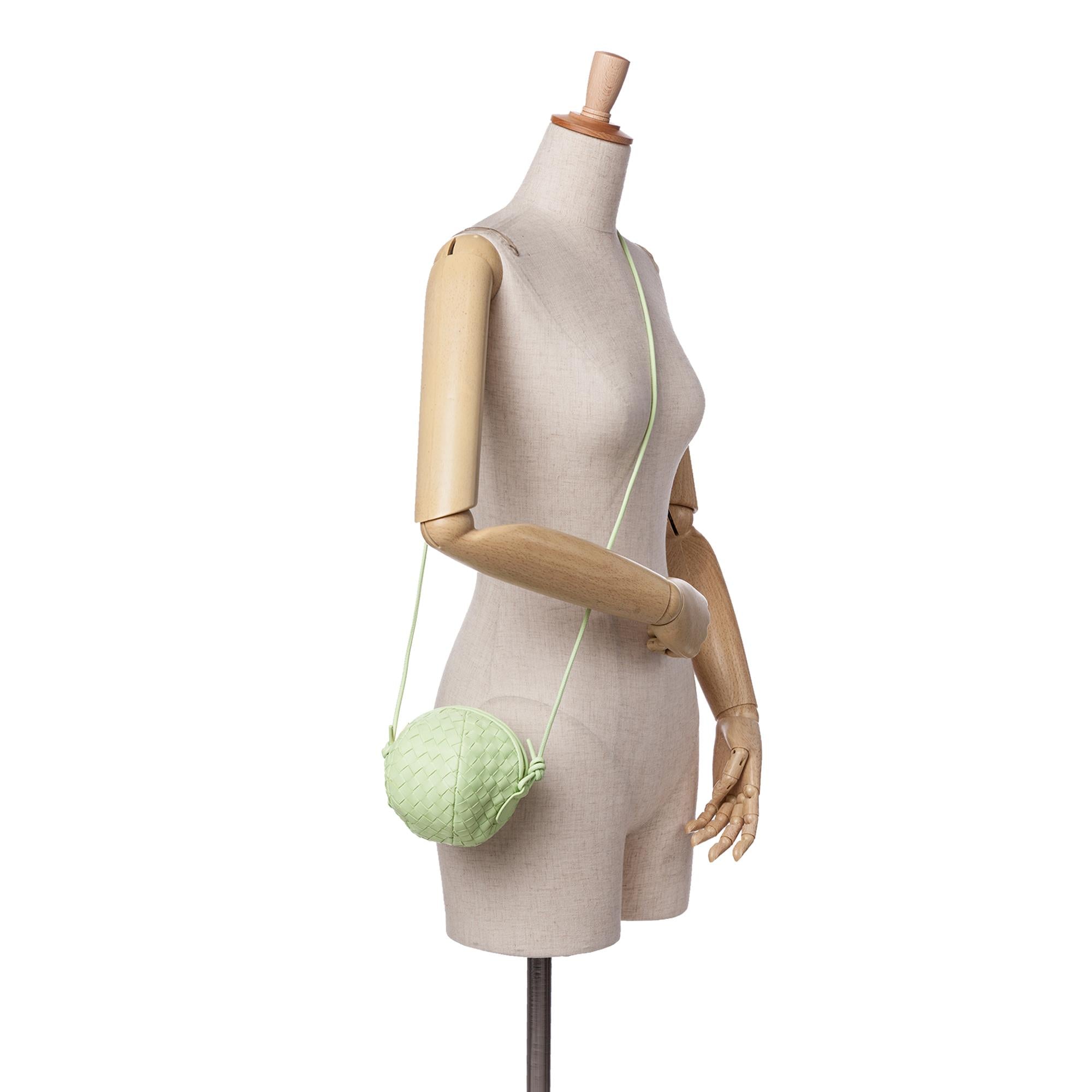 Bottega Veneta Mini Lambskin Intrecciato Mava Crossbody