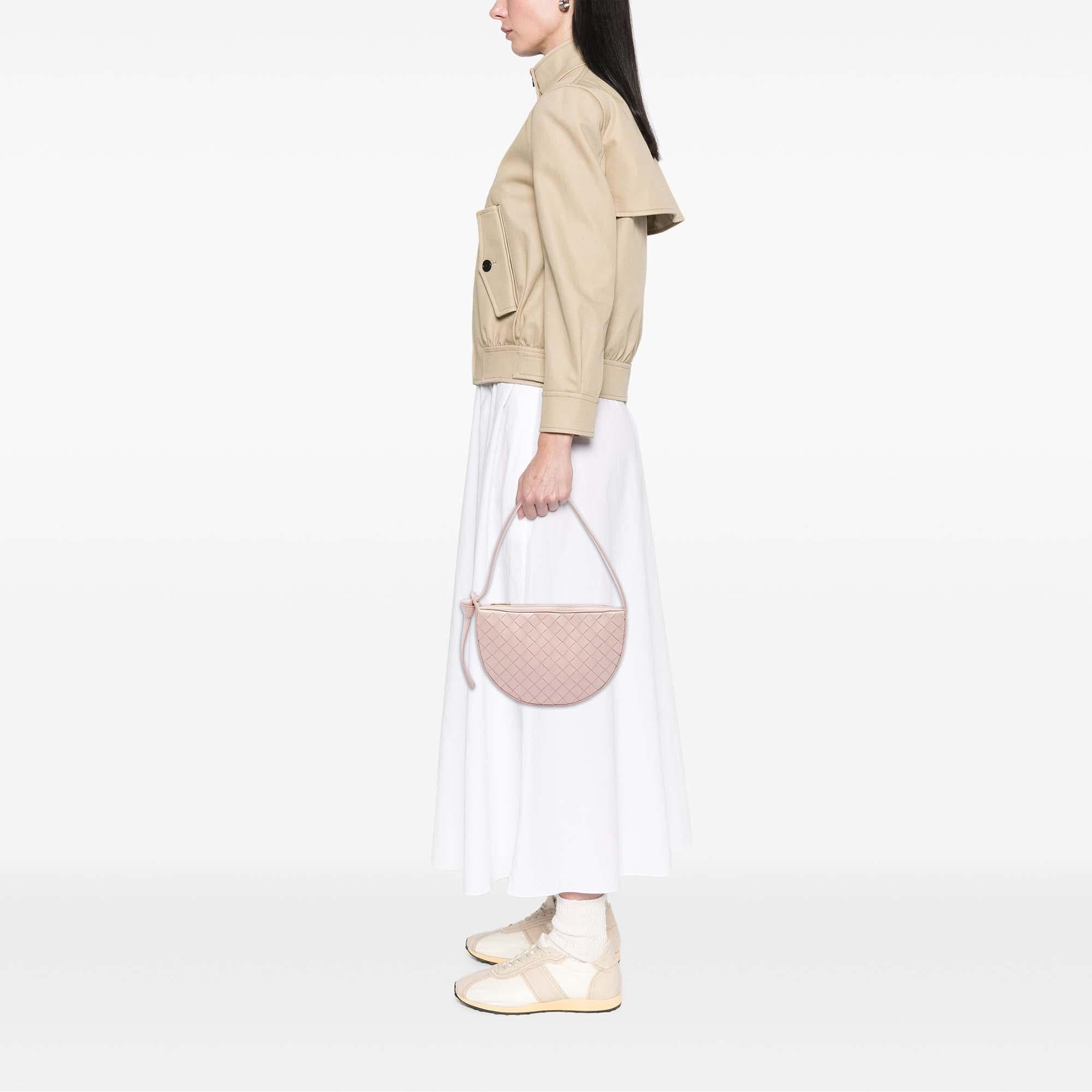 Bottega Veneta Mini Leather Intrecciato Sunrise Hobo