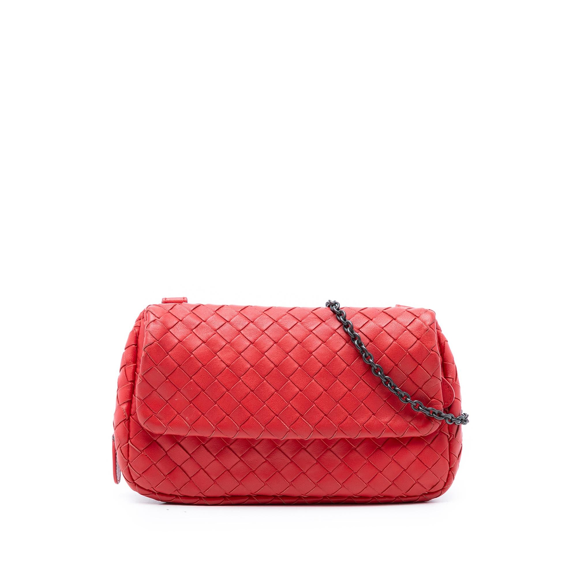 Bottega Veneta Mini Nappa Intrecciato Expandable Chain Flap Crossbody