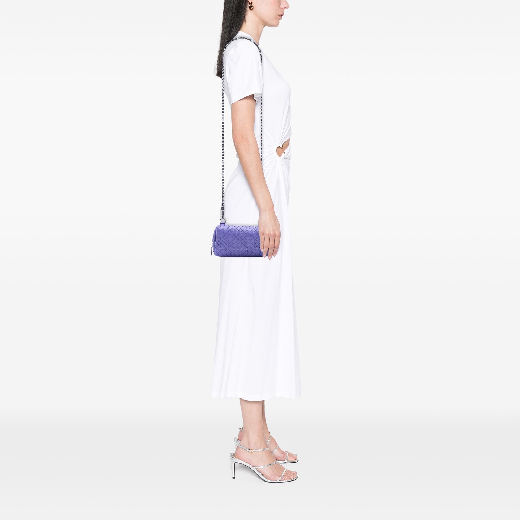 Bottega Veneta Mini Nappa Intrecciato Expandable Chain Flap Crossbody