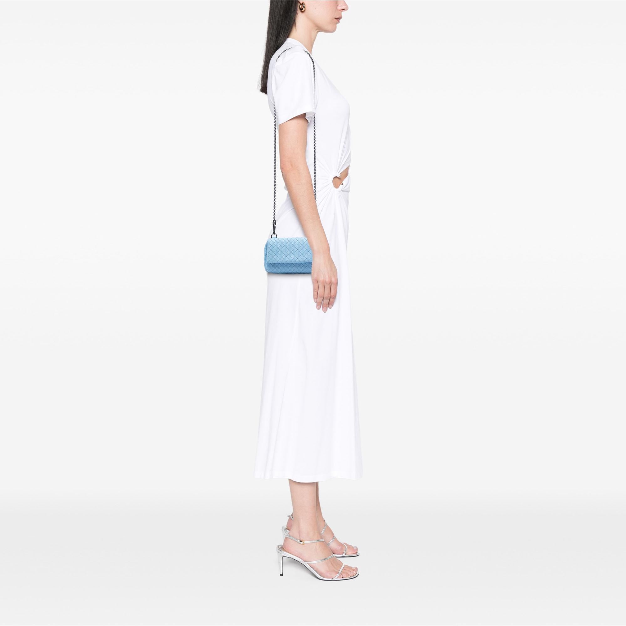Bottega Veneta Mini Nappa Intrecciato Expandable Chain Flap Crossbody