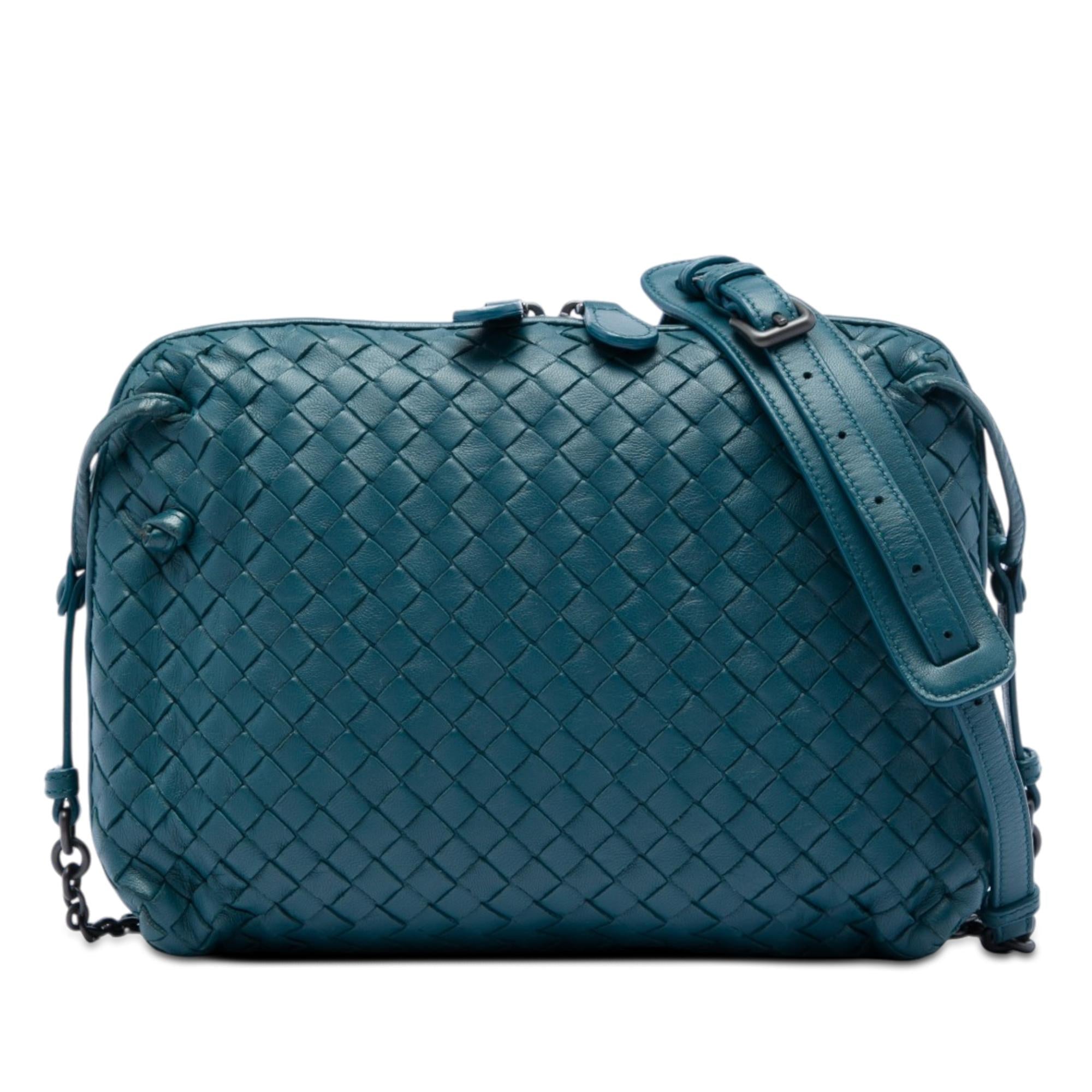 Bottega Veneta Mini Nappa Intrecciato Nodini Double Zip Crossbody