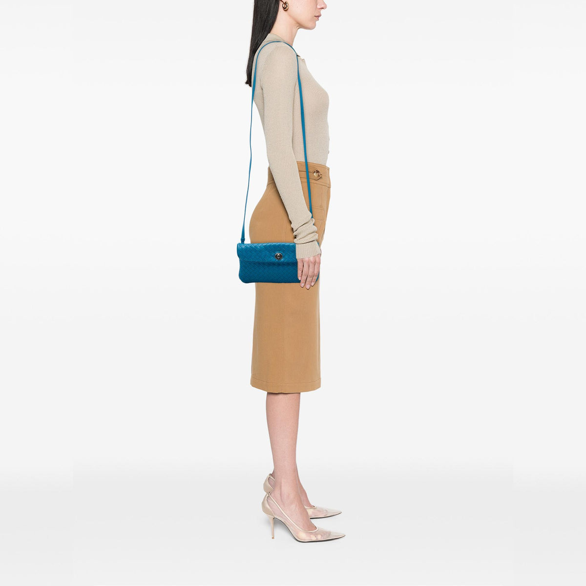 Bottega Veneta Mini Nappa Intrecciato Turn Lock Crossbody