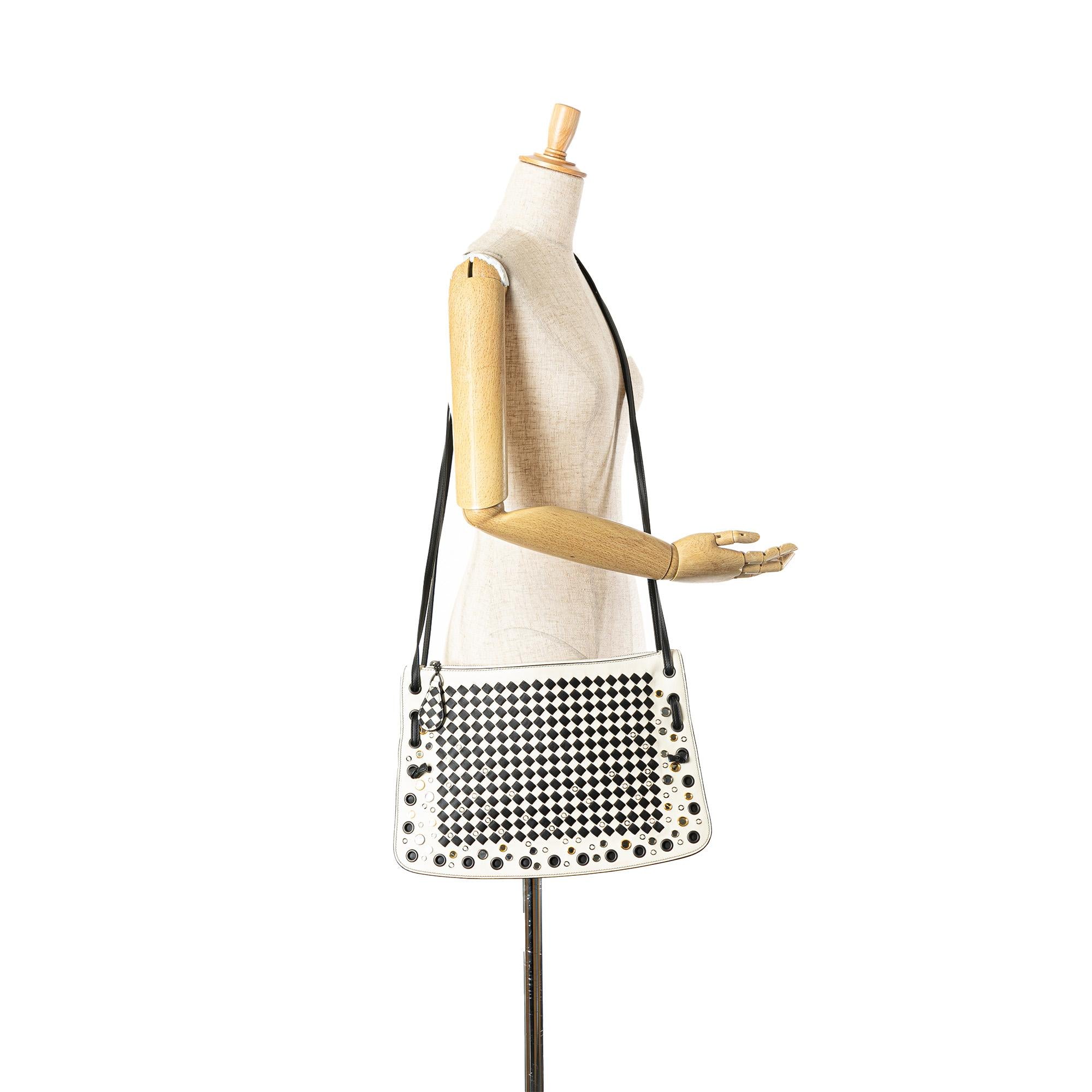 Bottega Veneta Nappa Intrecciato Check Grommet Palio Crossbody