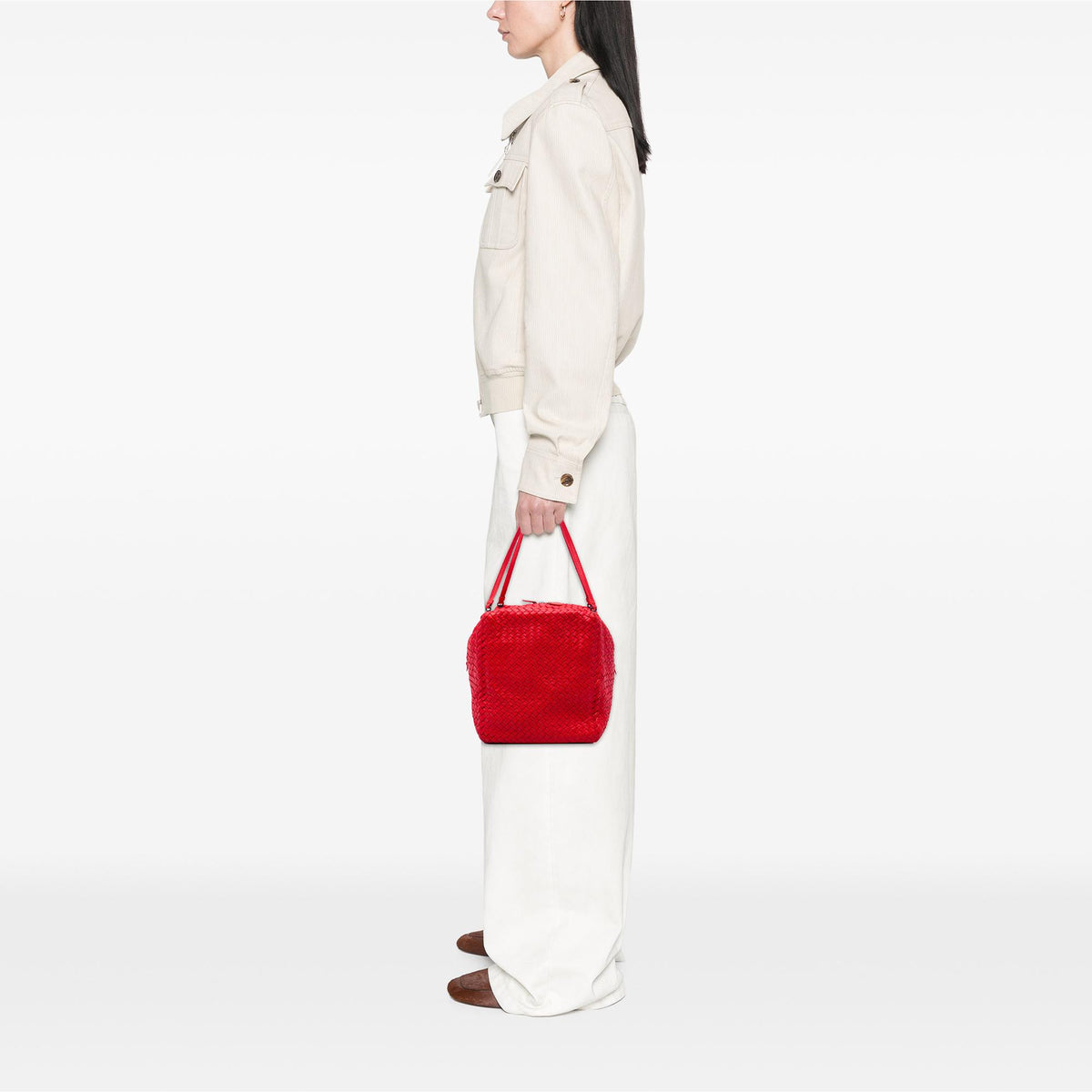 Bottega Veneta Nappa Intrecciato Cube Shoulder Bag