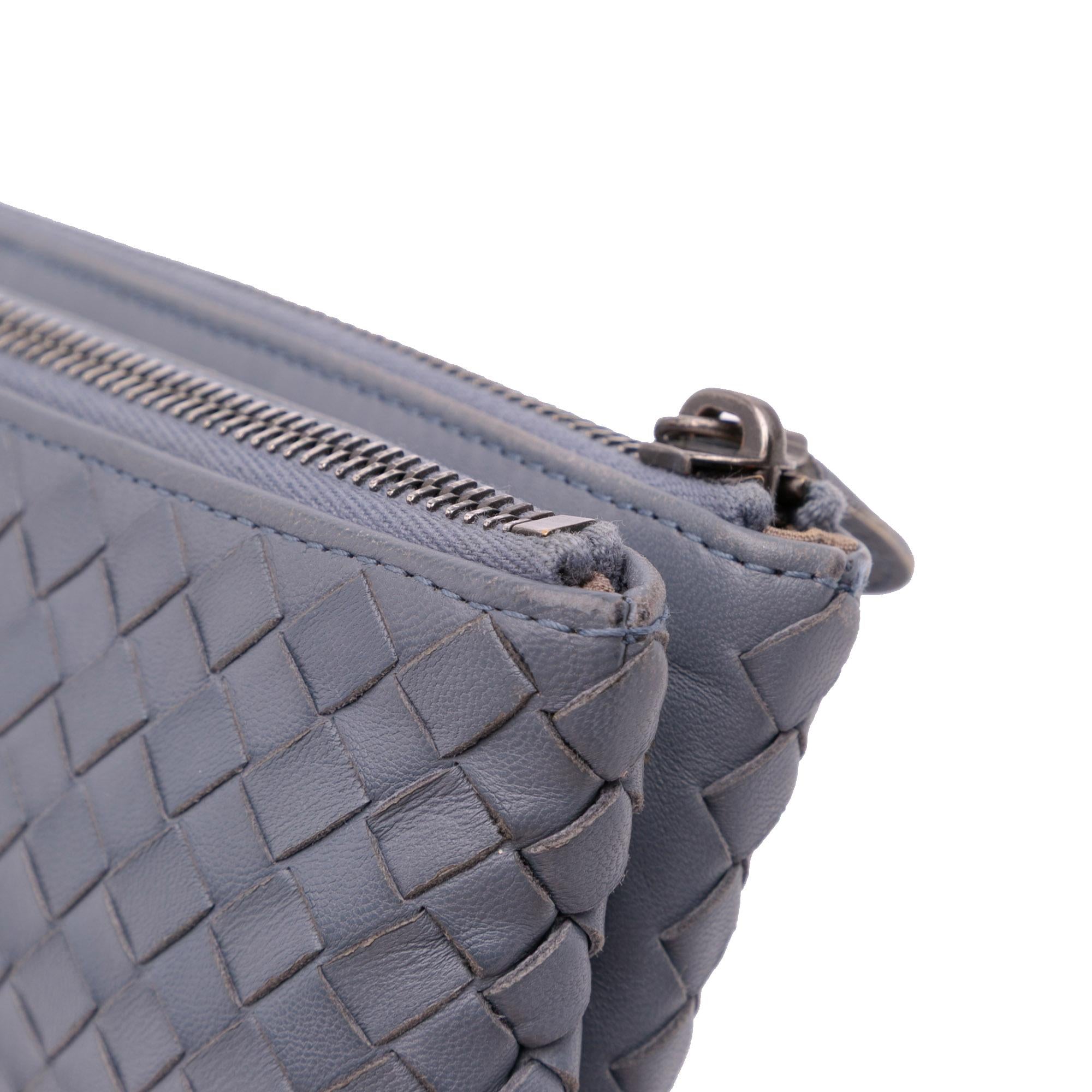Bottega Veneta Nappa Intrecciato Double Zip Clutch