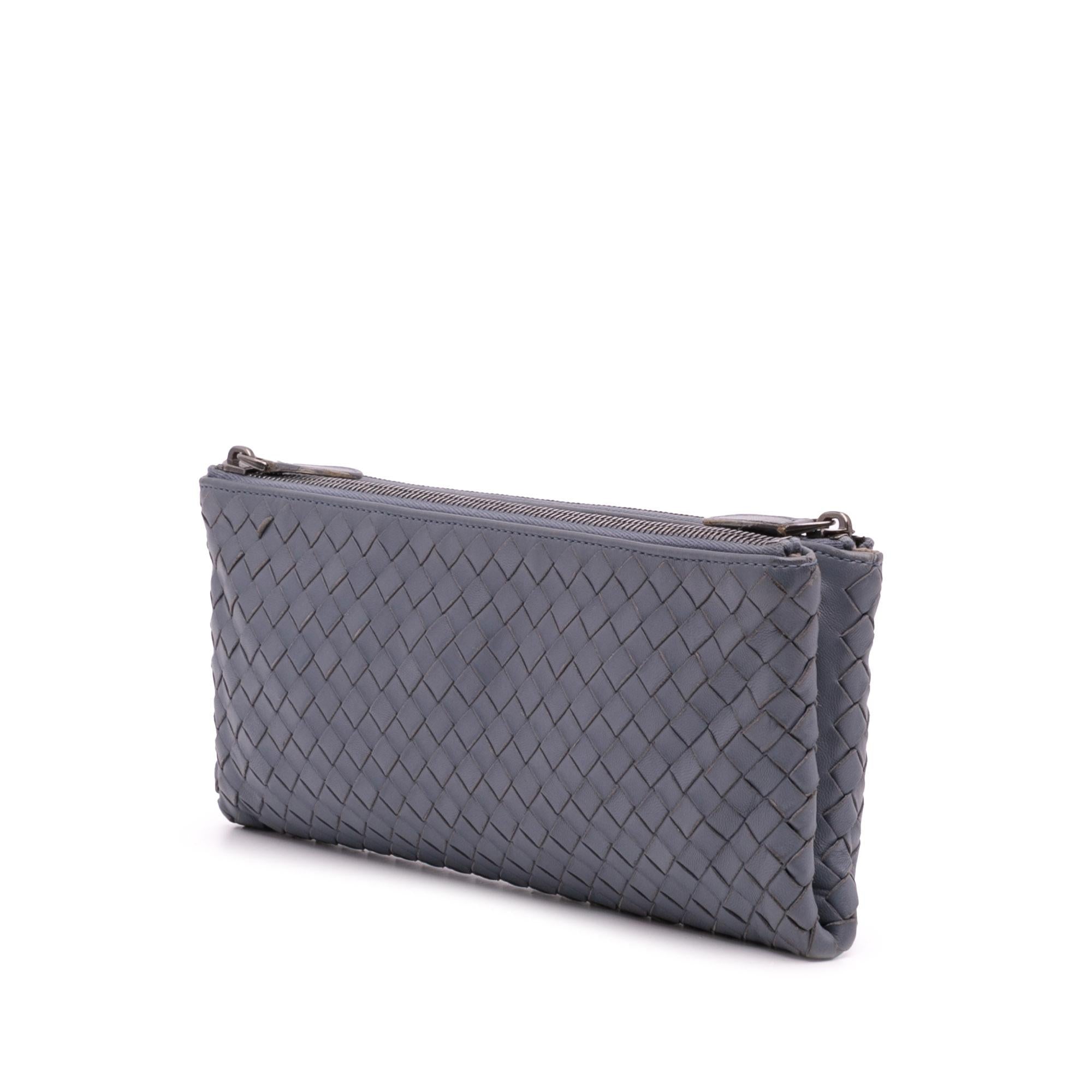 Bottega Veneta Nappa Intrecciato Double Zip Clutch