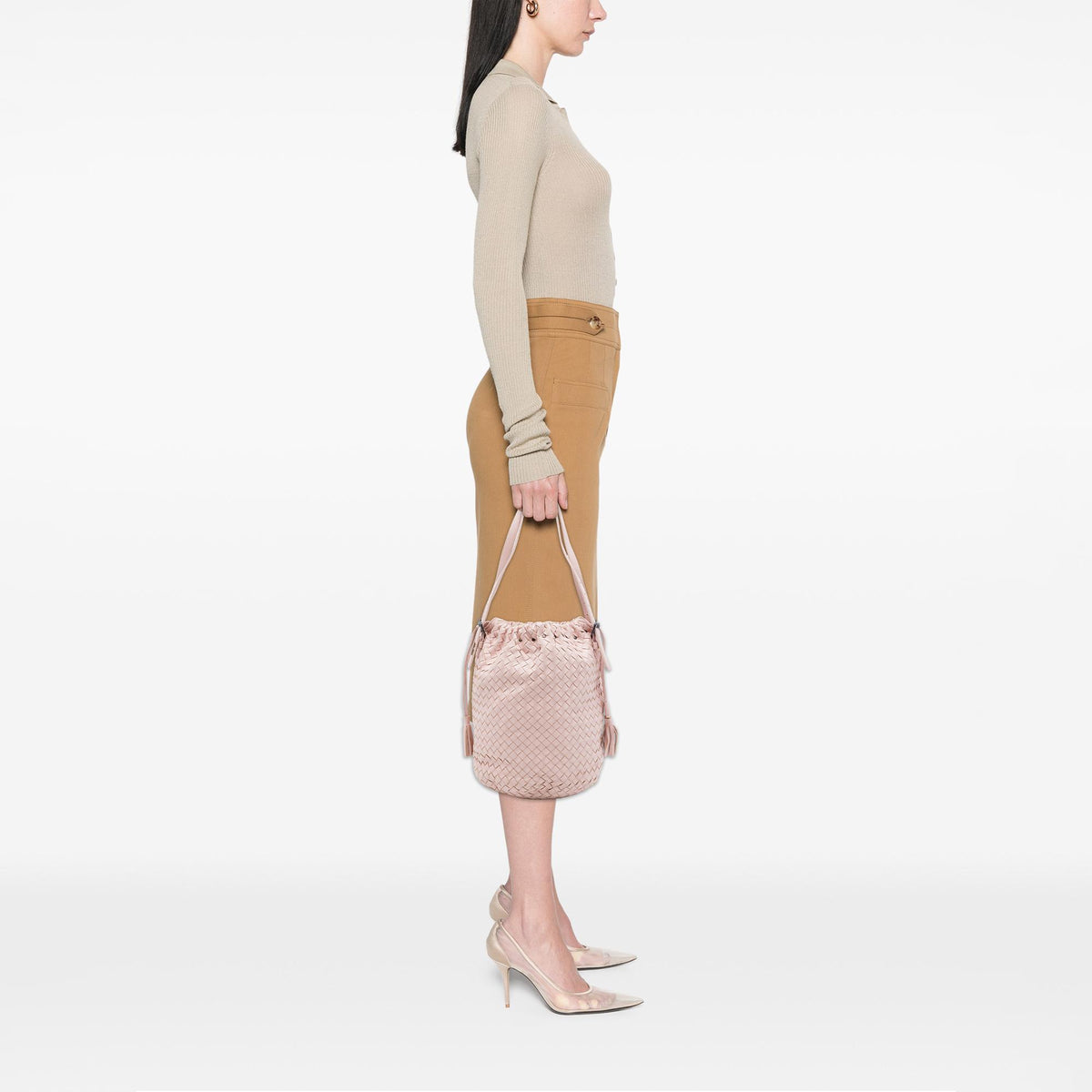 Bottega Veneta Nappa Intrecciato Drawstring Bucket Bag