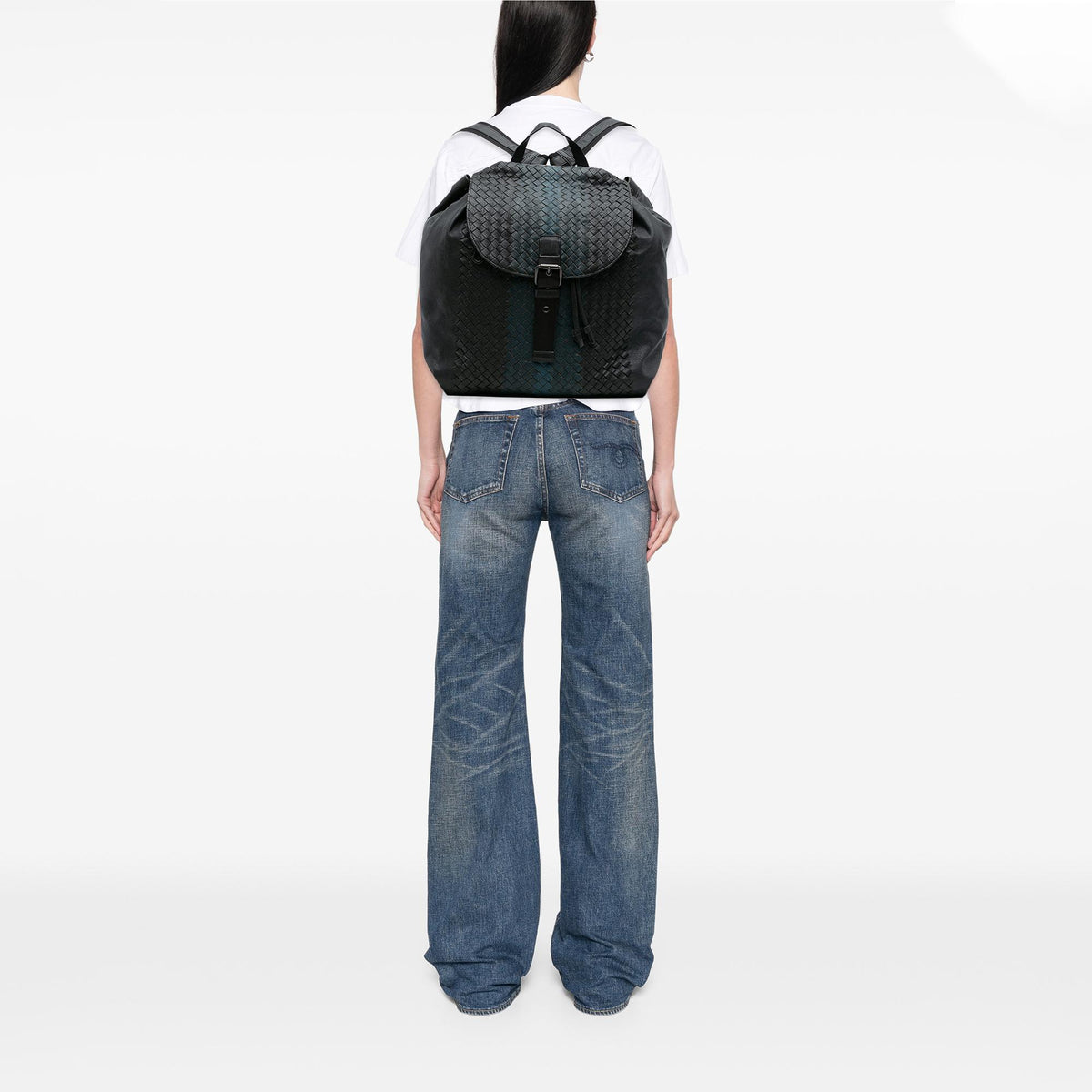 Bottega Veneta Nappa Intrecciato Drawstring Flap Backpack