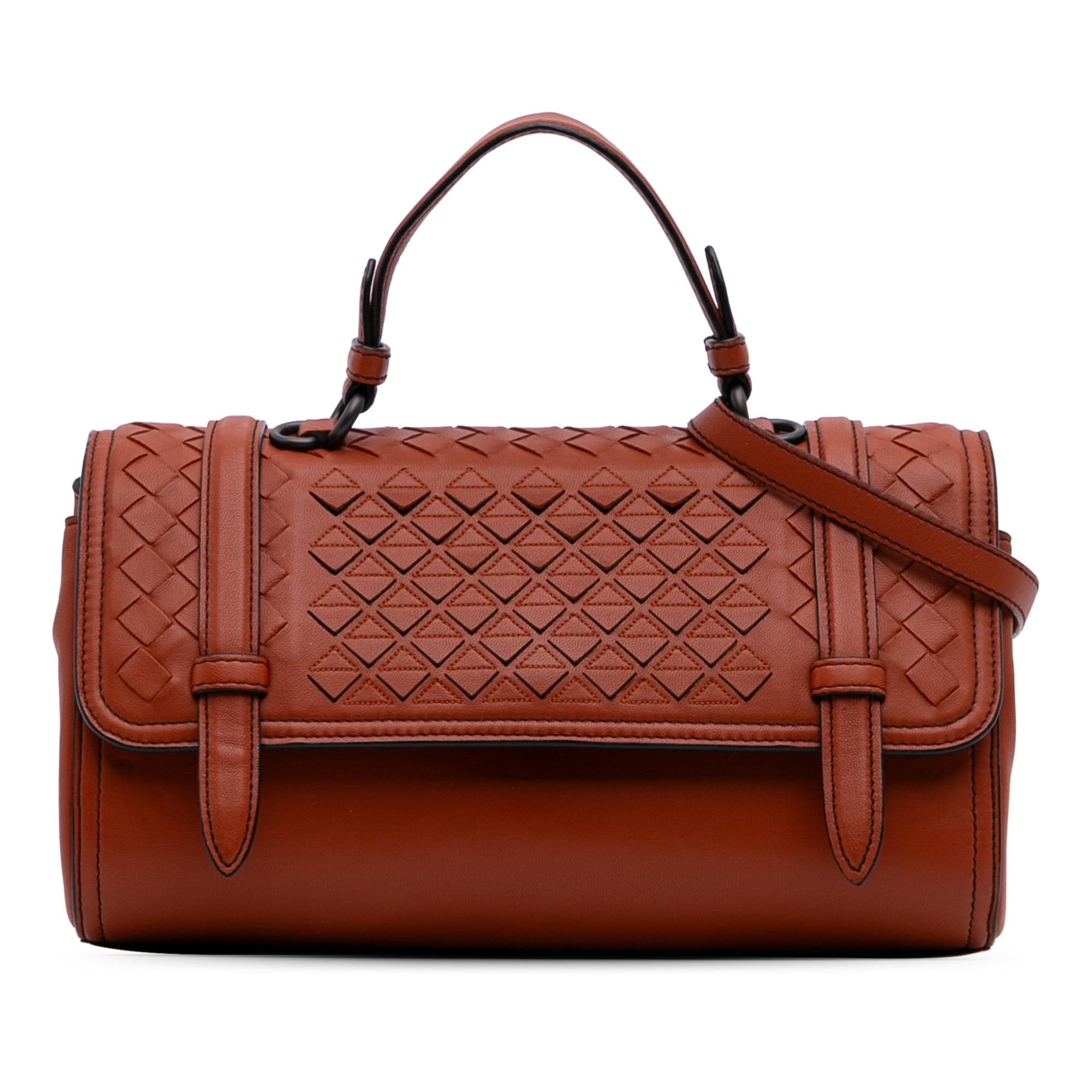 Bottega Veneta Nappa Intrecciato Flap Satchel