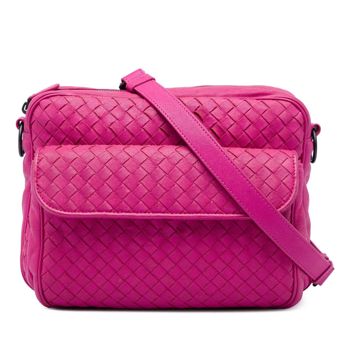 Bottega Veneta Nappa Intrecciato Front Pocket Messenger Bag
